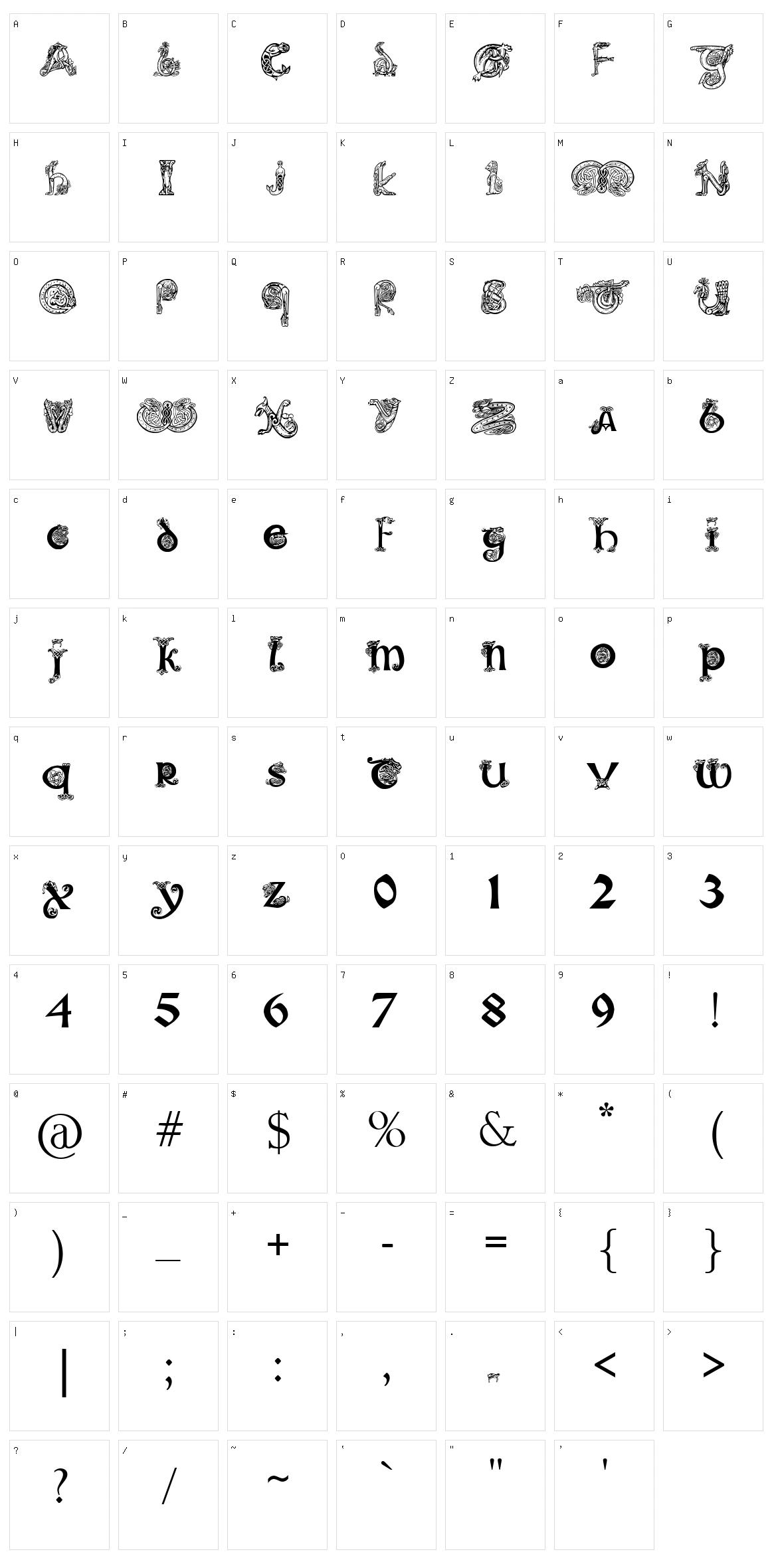 Pauls Illuminated Celtic Character Set