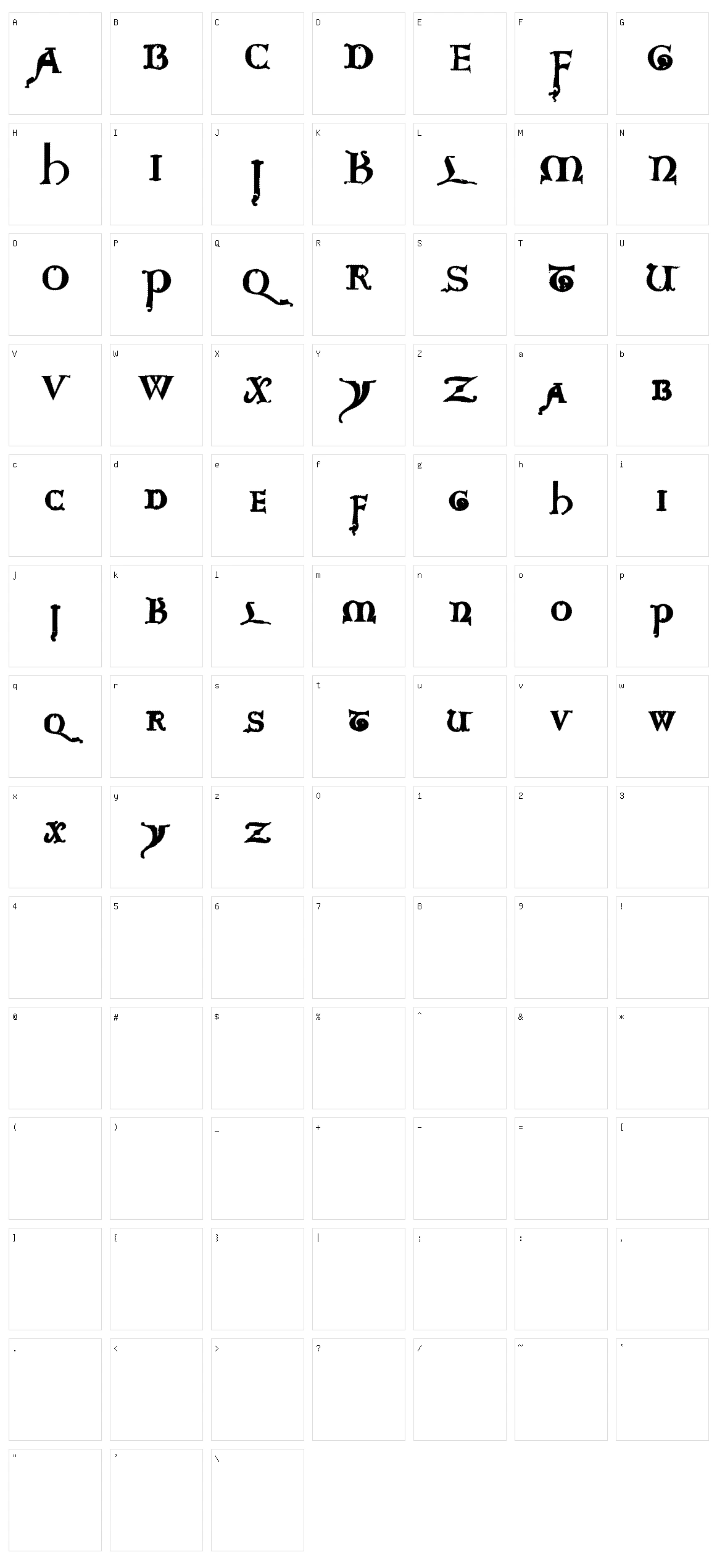 Questra Extra ST Character Set