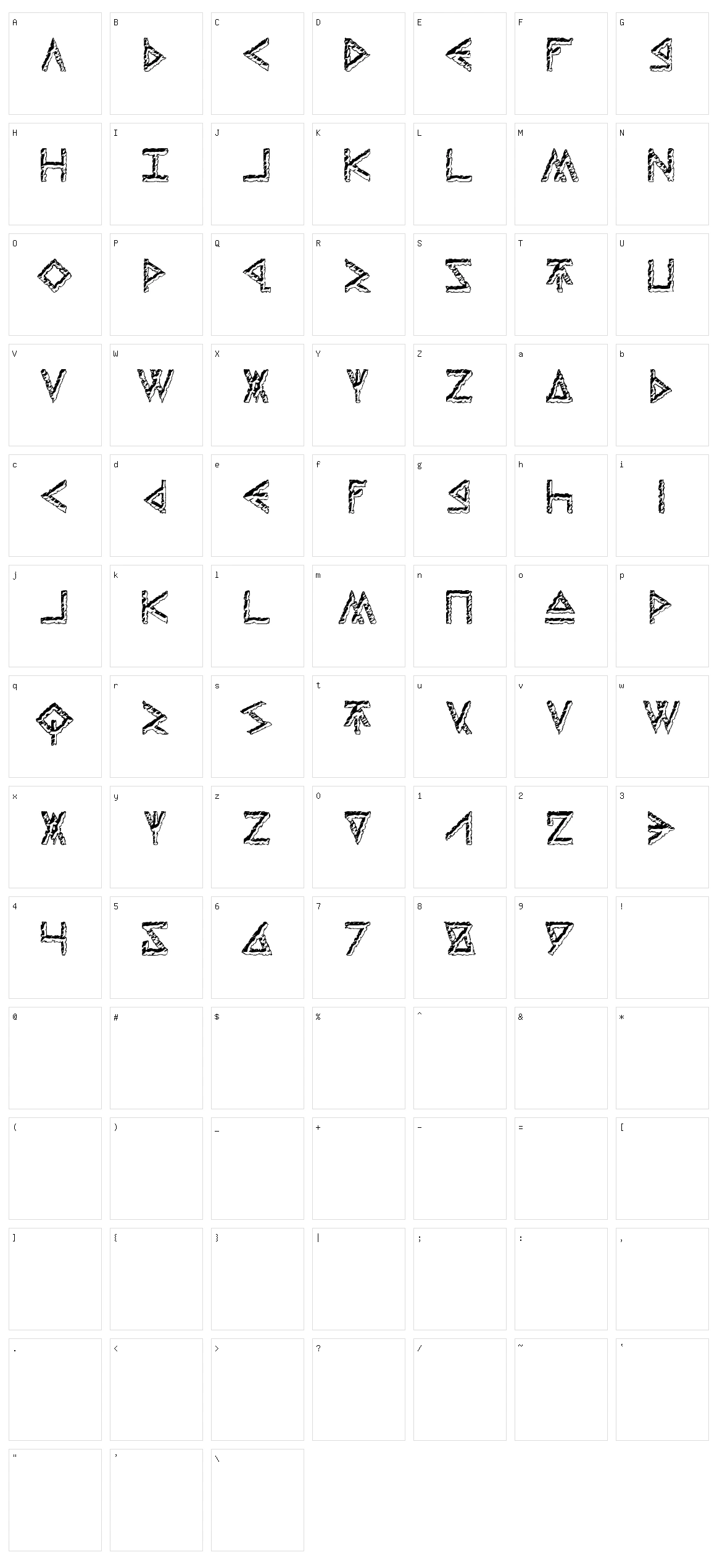 Thors Hammer Character Set