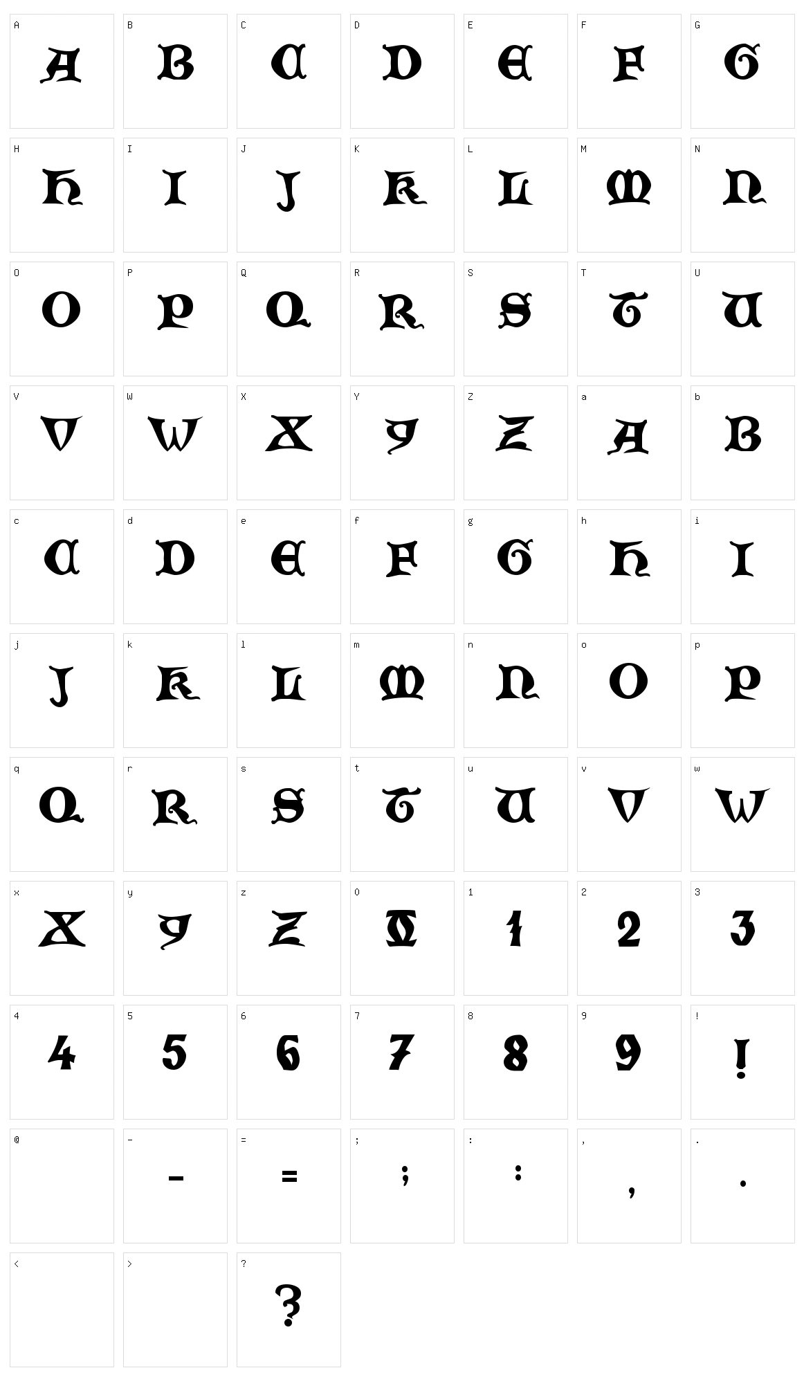 Zamolxis V Character Set