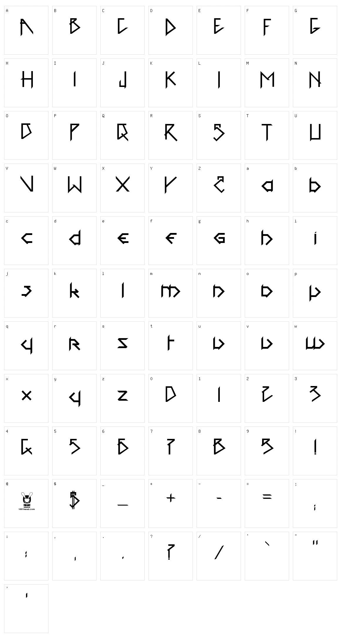 1001Head Character Set