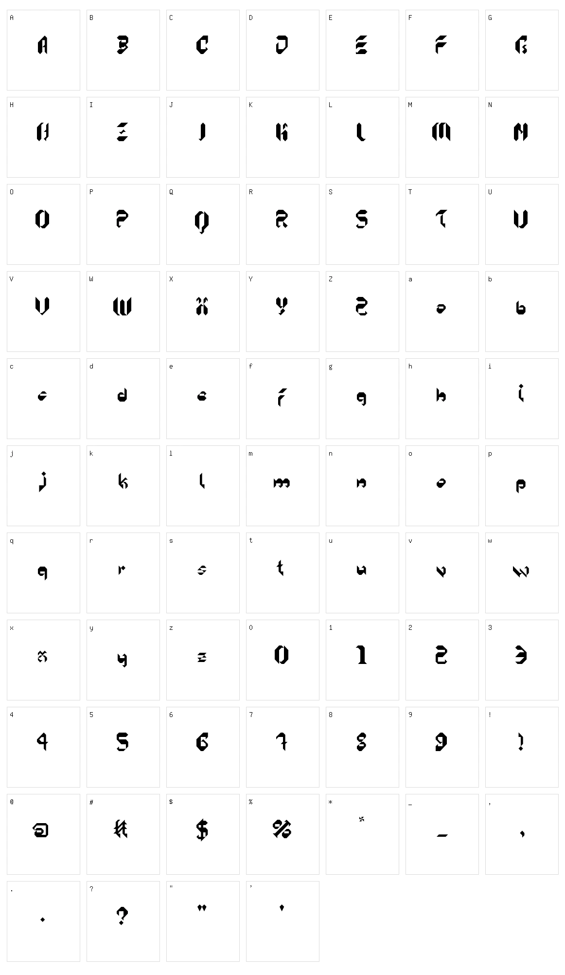 5 Kreeper Character Set