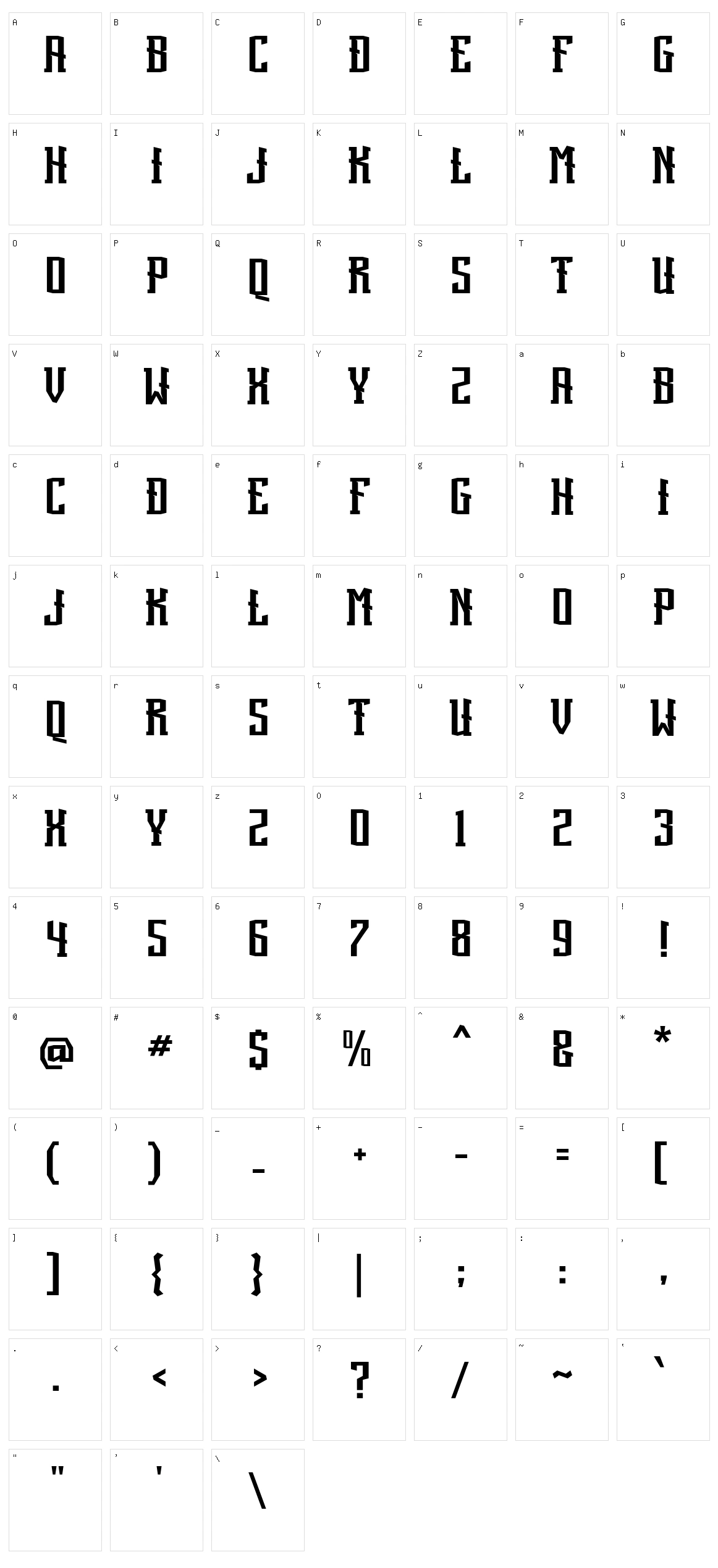 a Anterobot Character Set