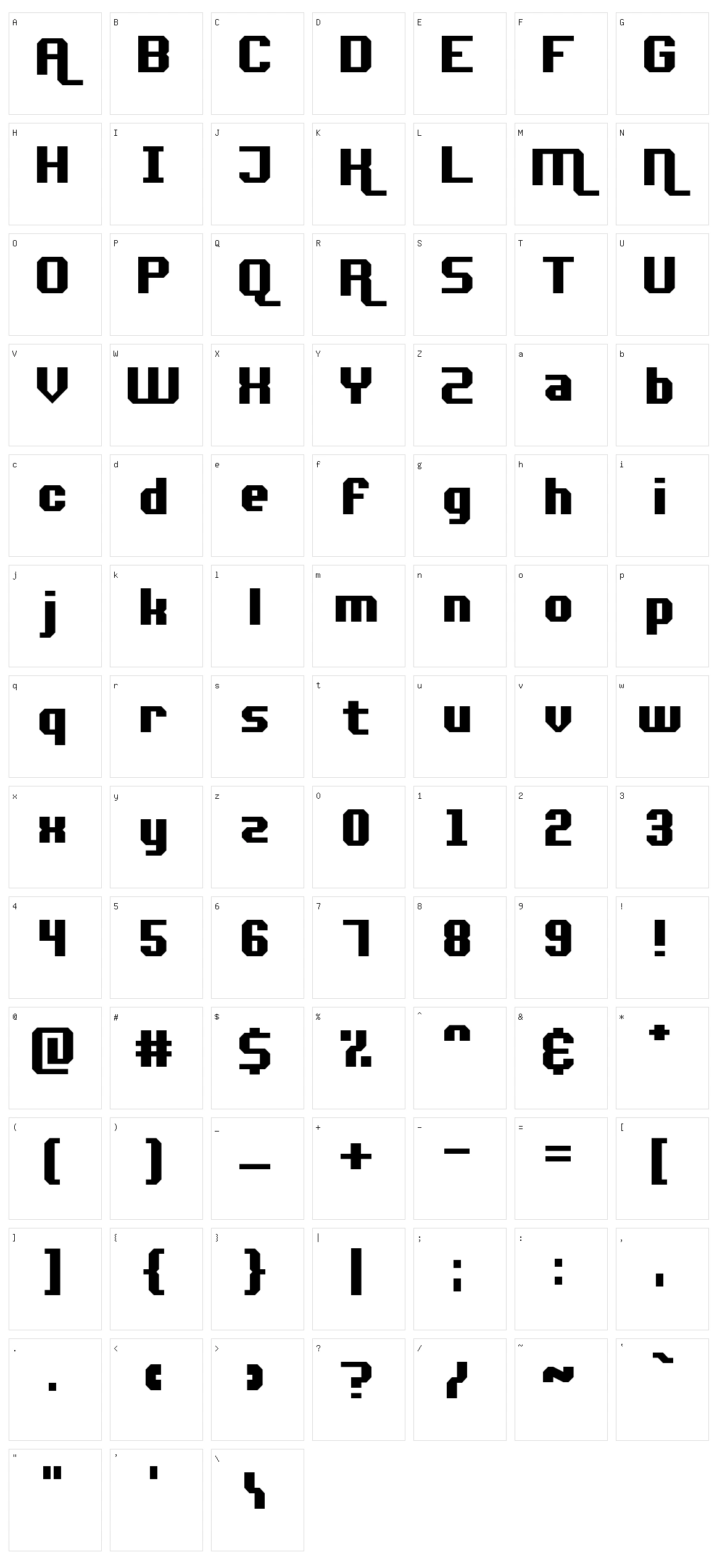 Adventure ReQuest Character Set