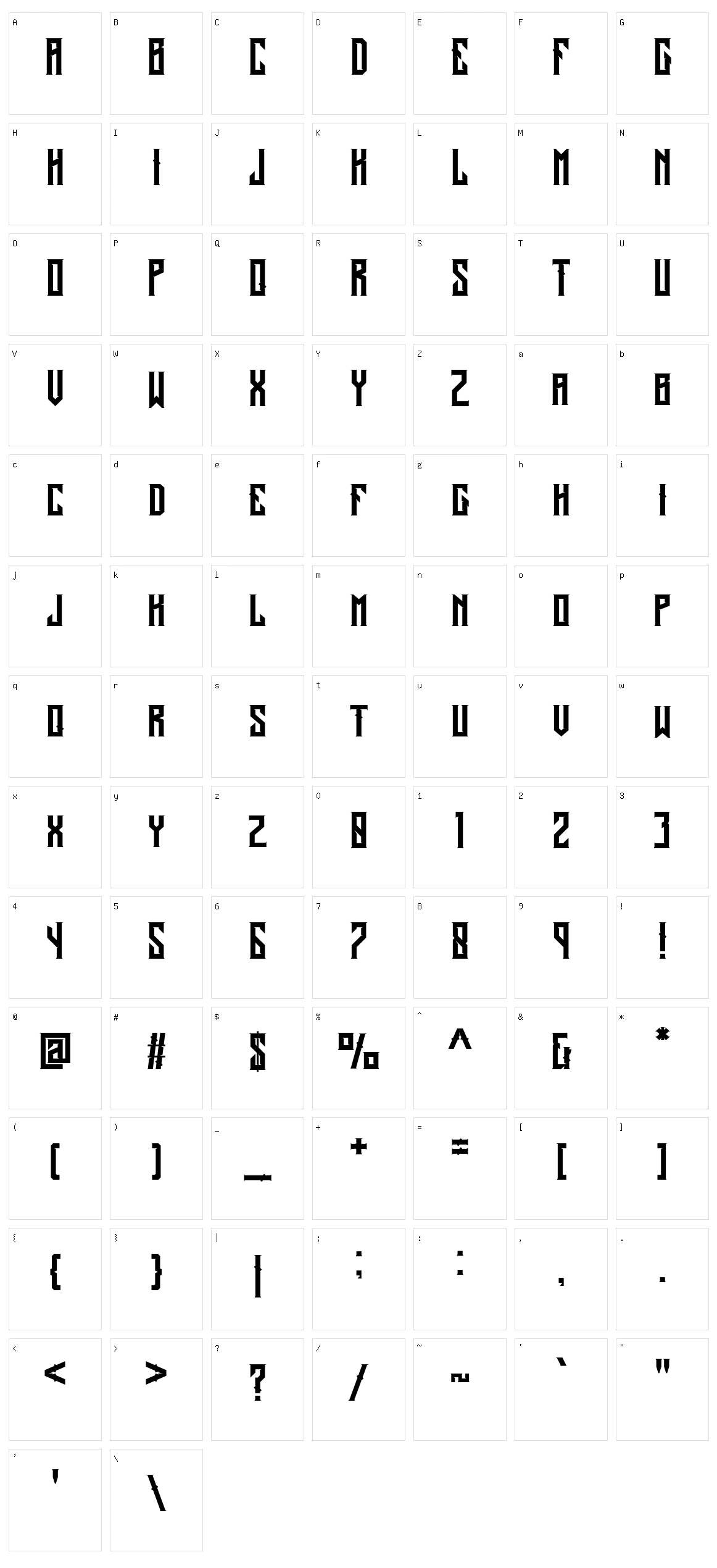 Alardo Character Set