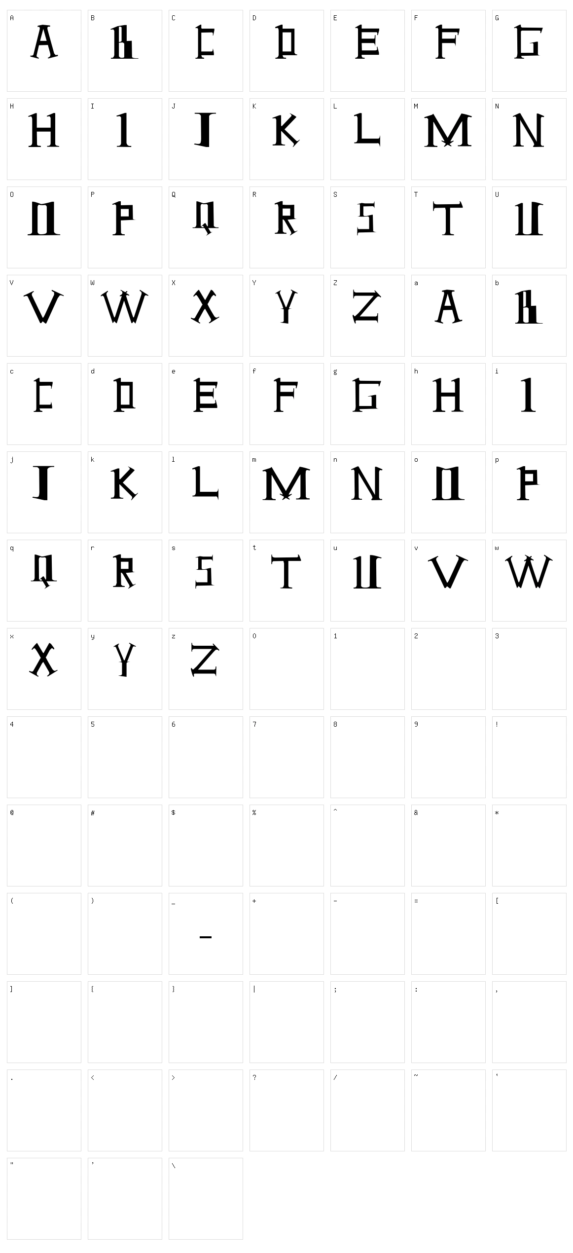 Antioch Character Set