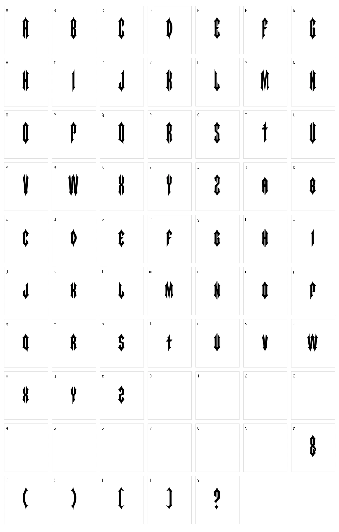 Arrowman Character Set