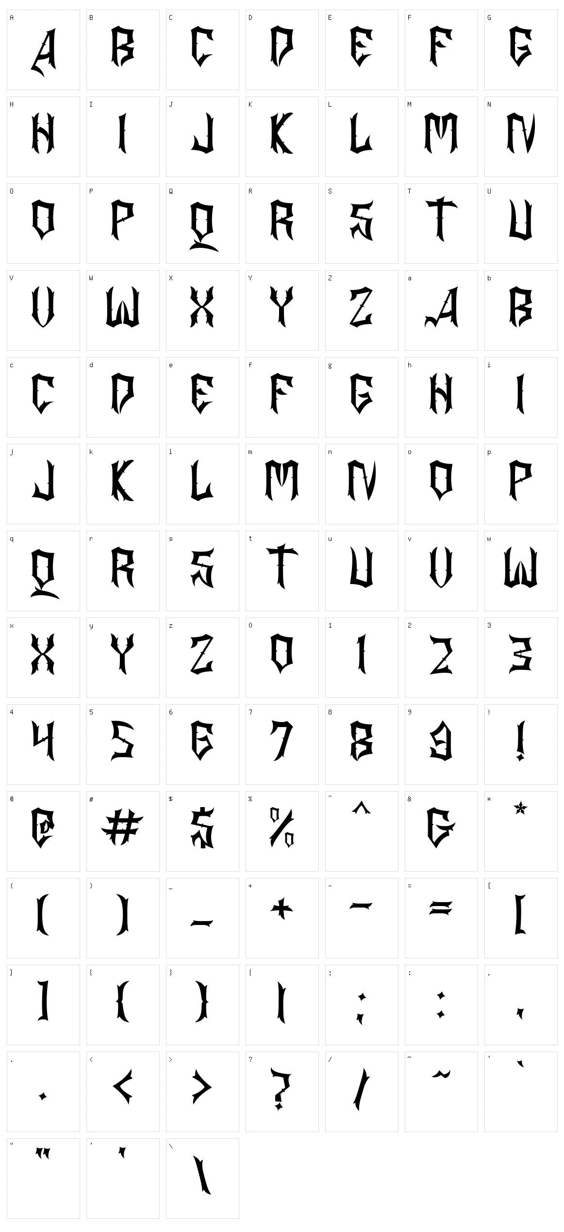 Asgore Character Set