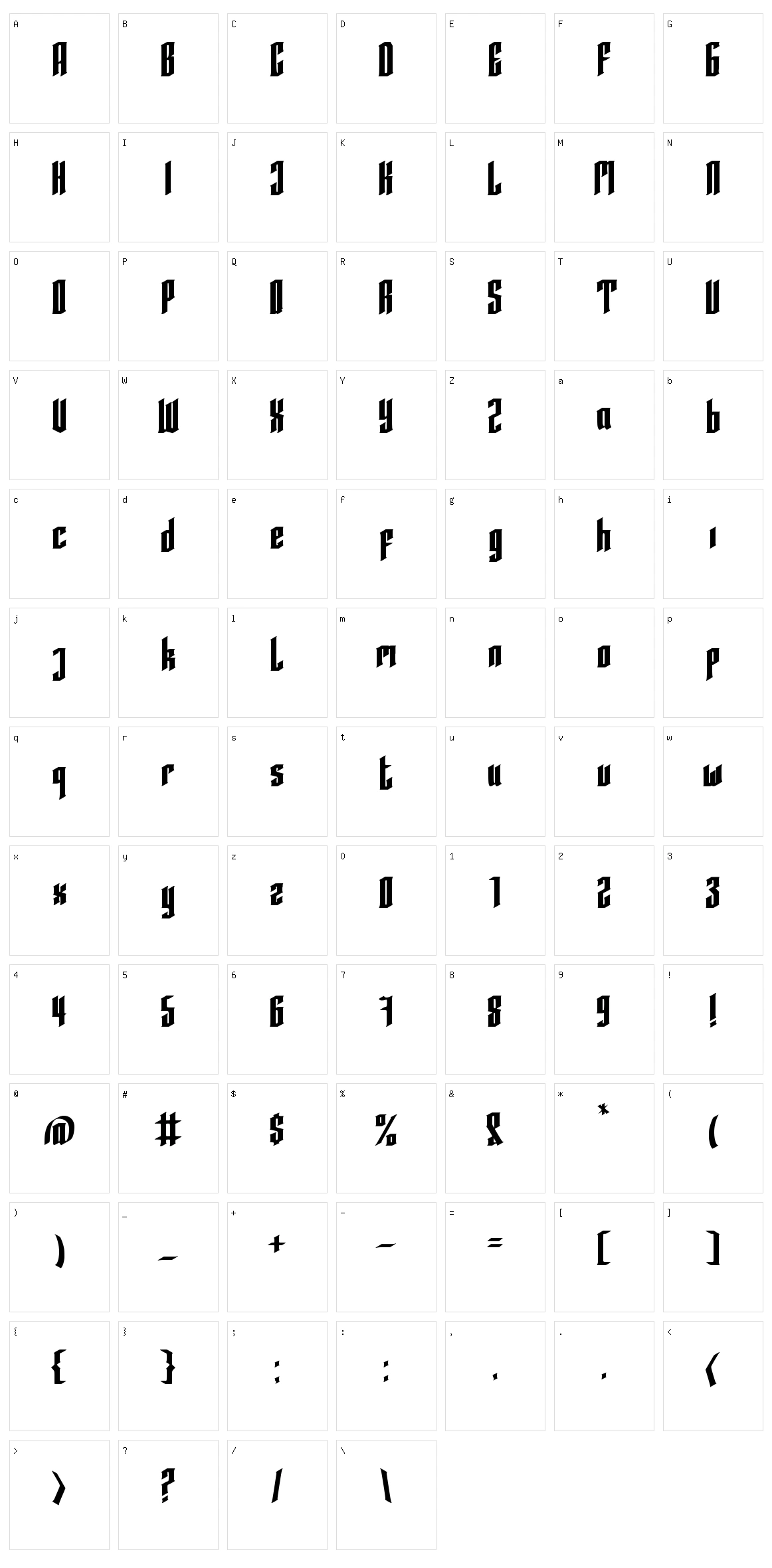 Averoos Character Set