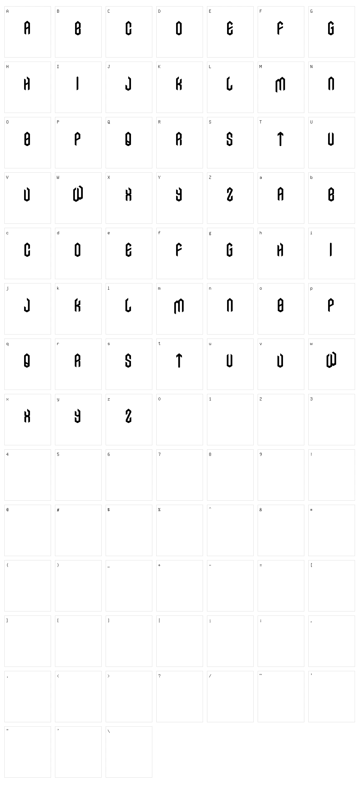 Axe Character Set
