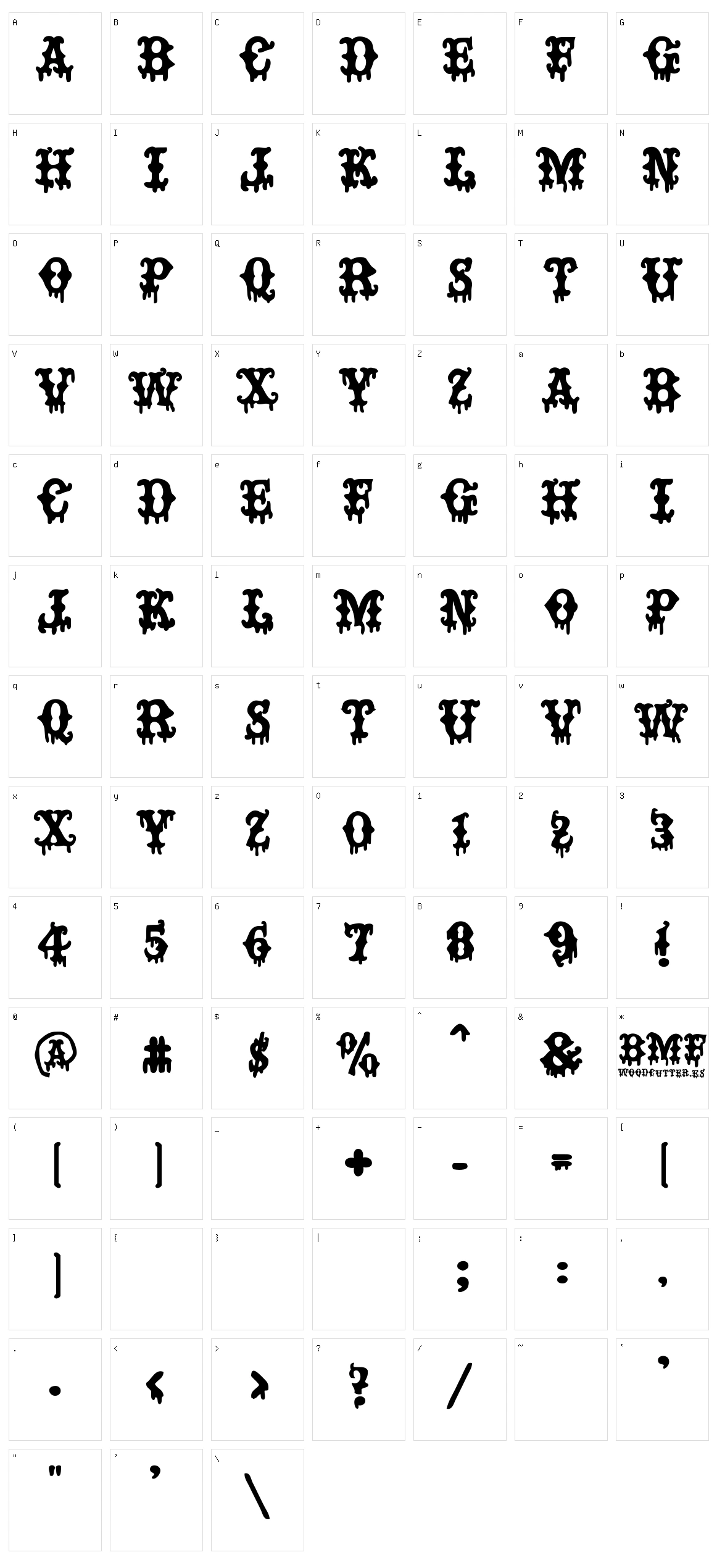 Bad Mother Fucker Character Set