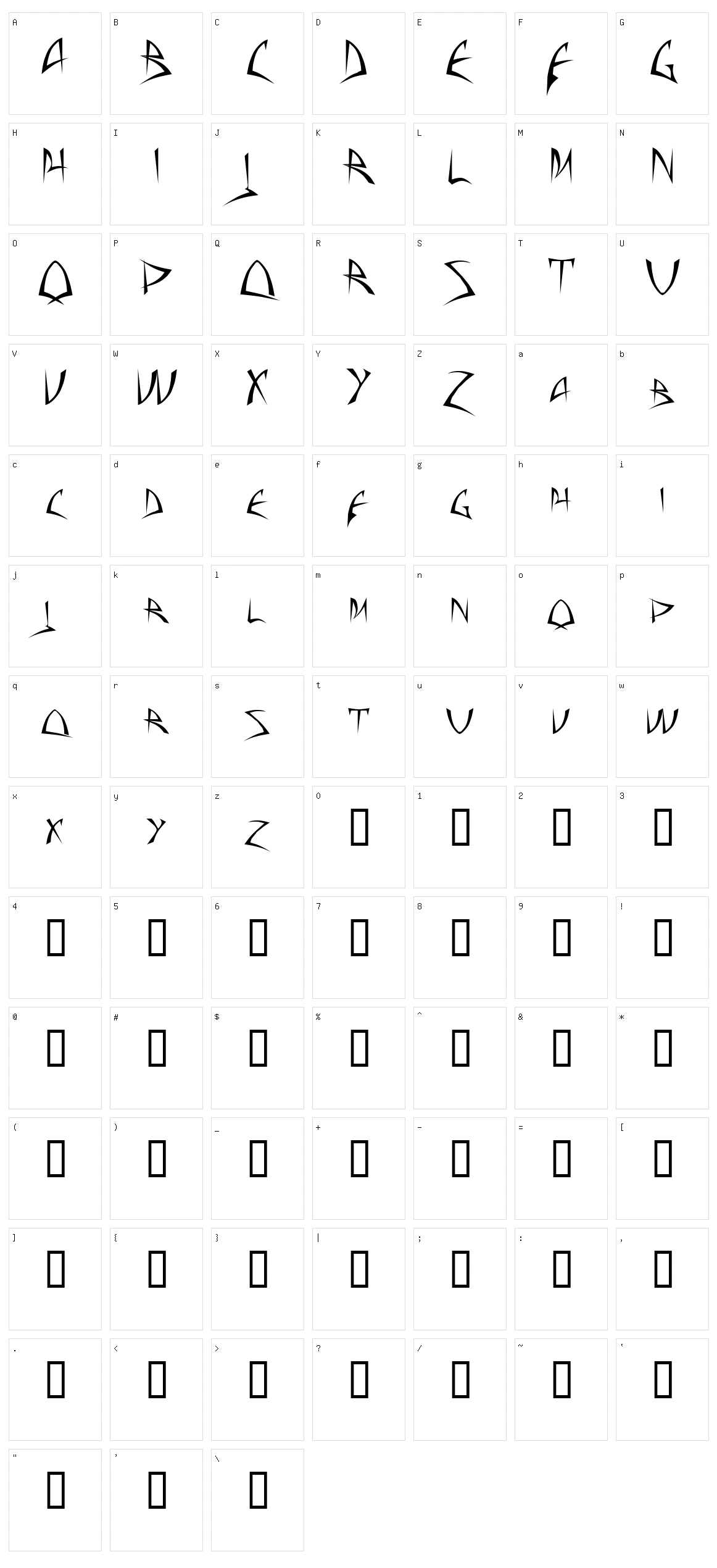 Baphomet Character Set