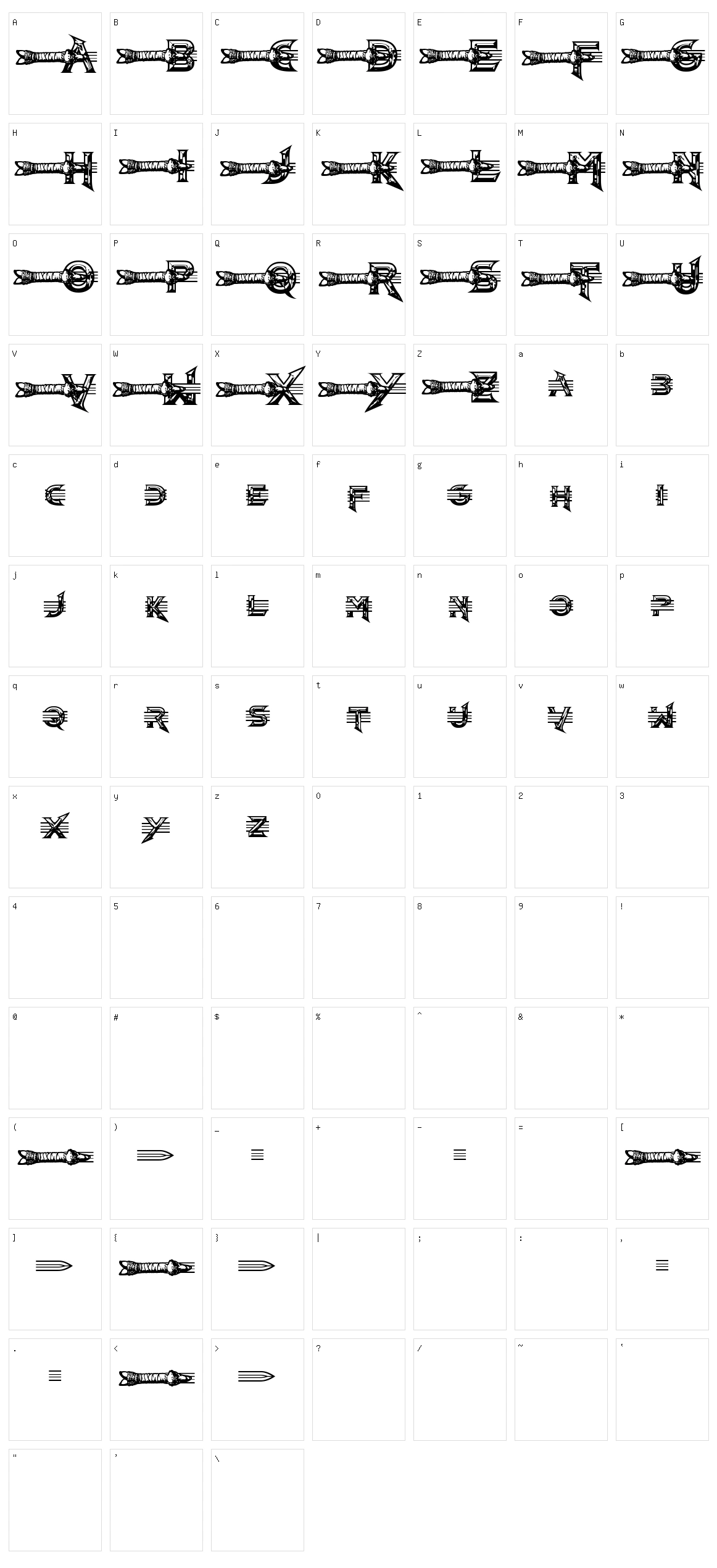 Barbarian Character Set