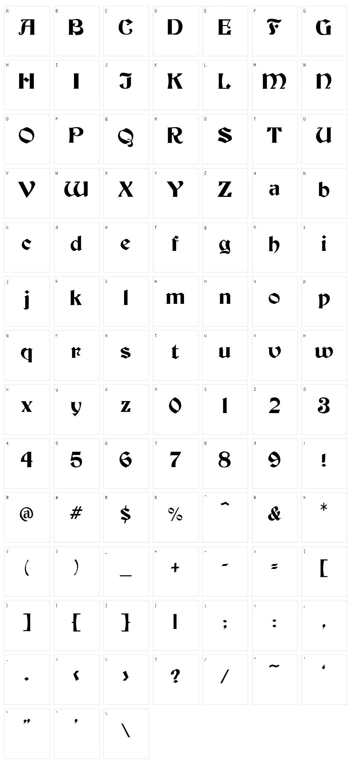 Beacon Character Set
