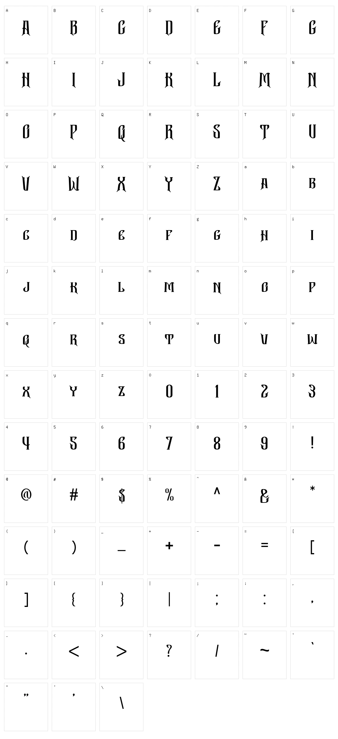 Bekelakar Character Set