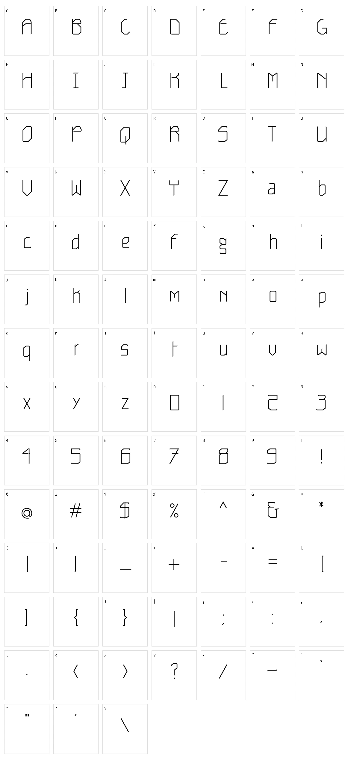 Belight Character Set