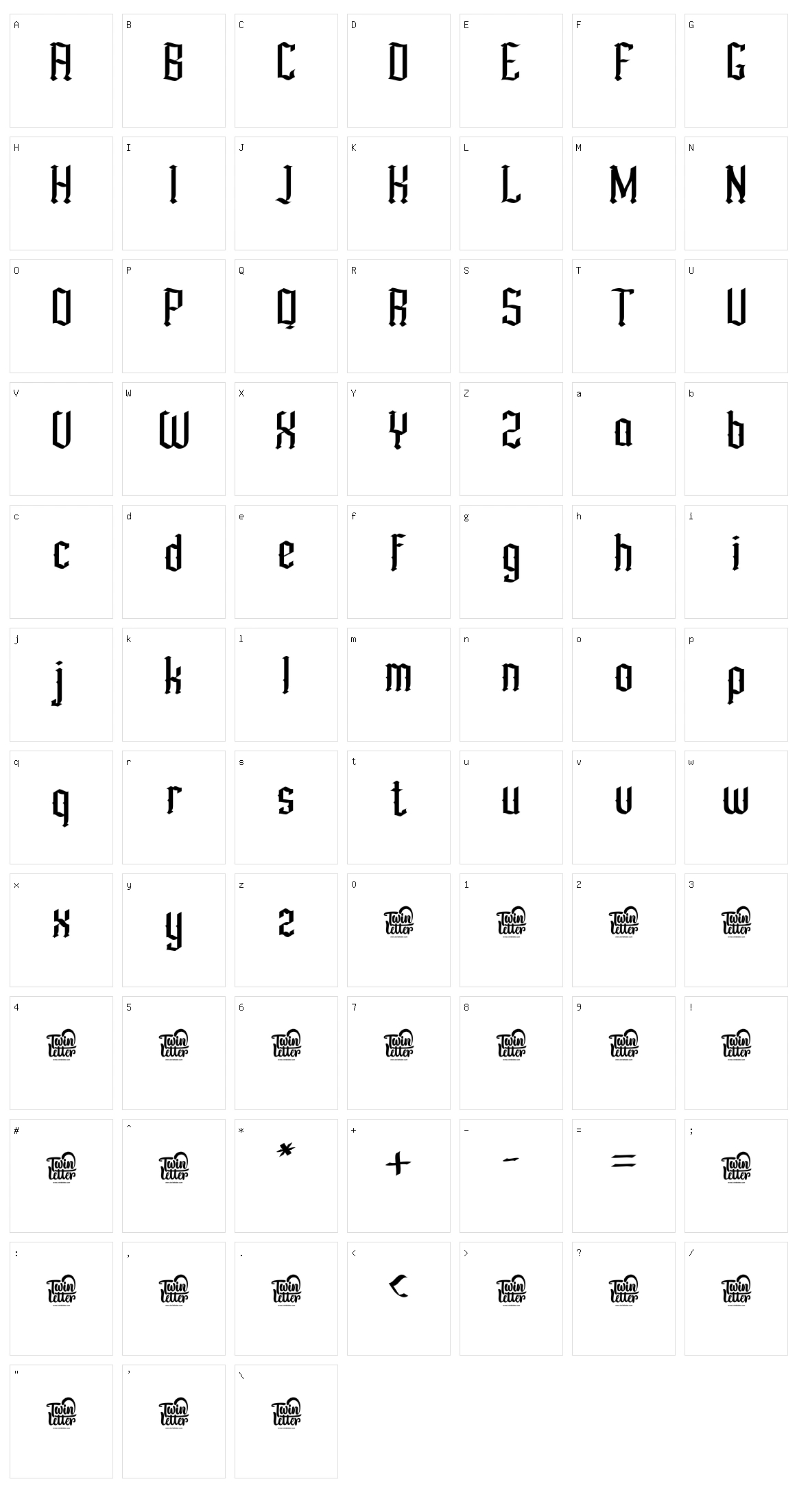 Bhuron Character Set