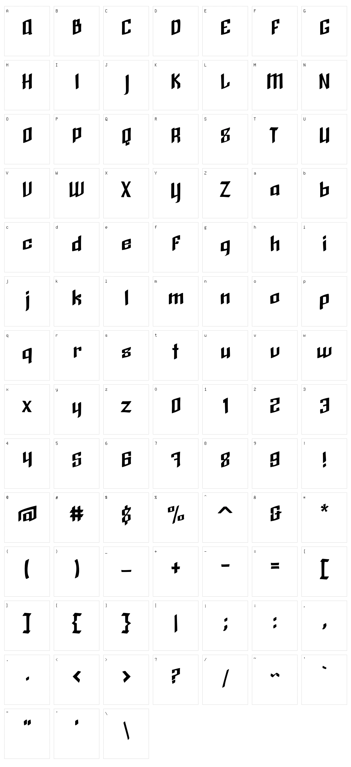 Black Brush Character Set