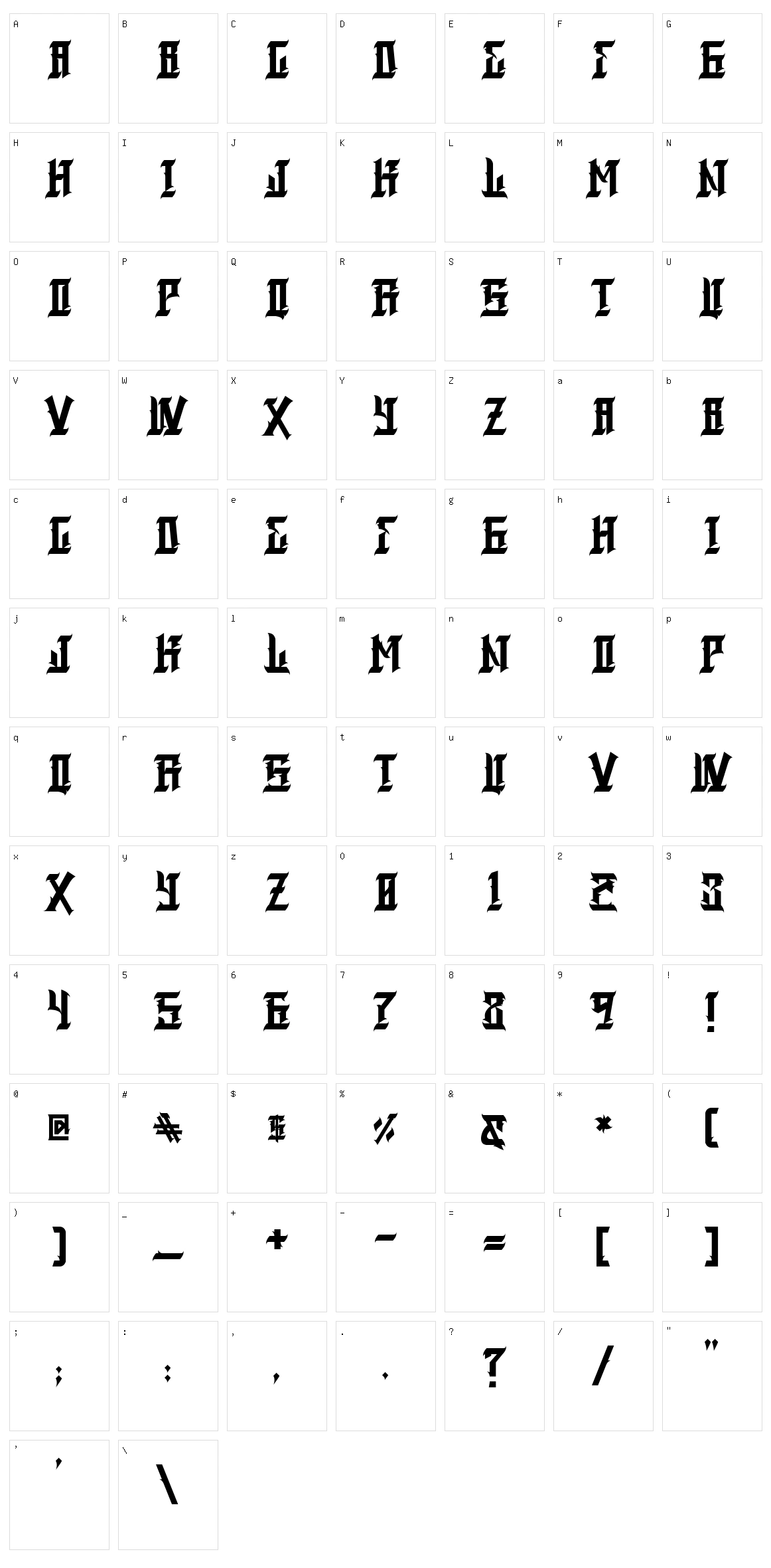 Black Magic Character Set