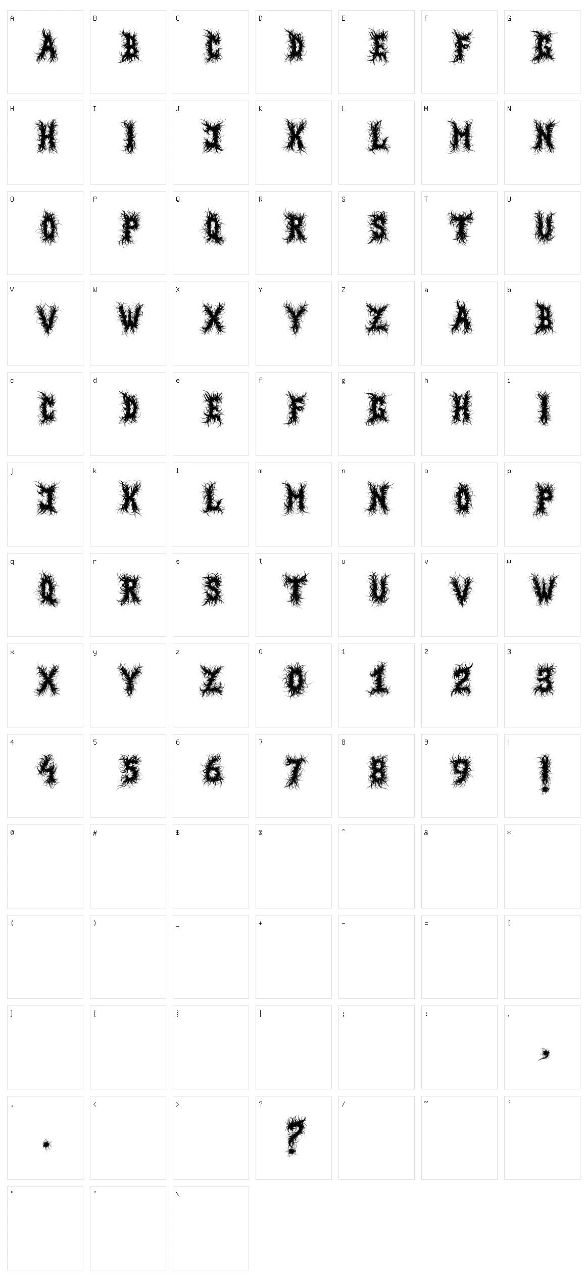 Black Magnet Character Set