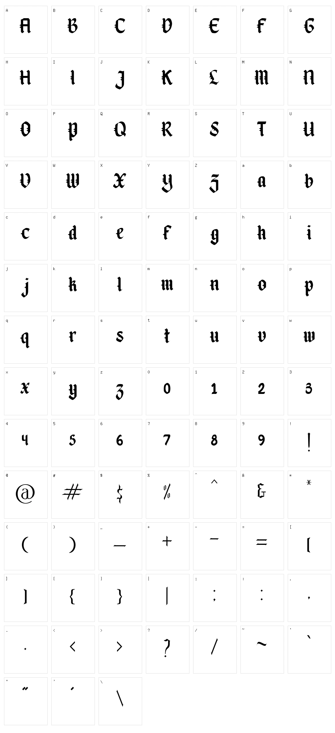 Black Note Character Set