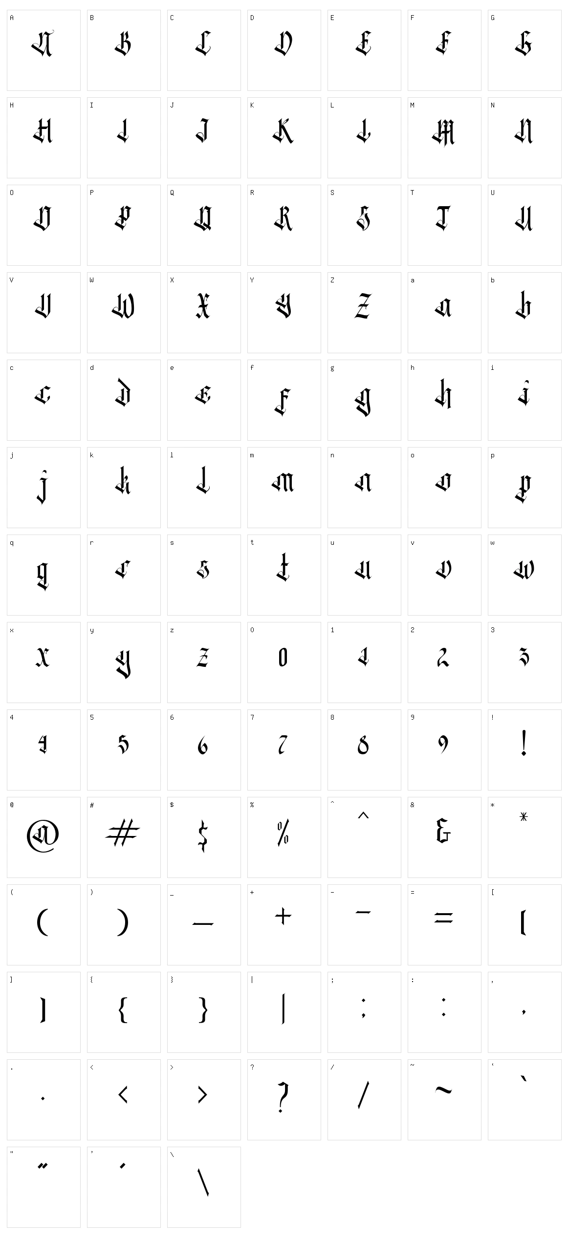 Black Ocean Character Set