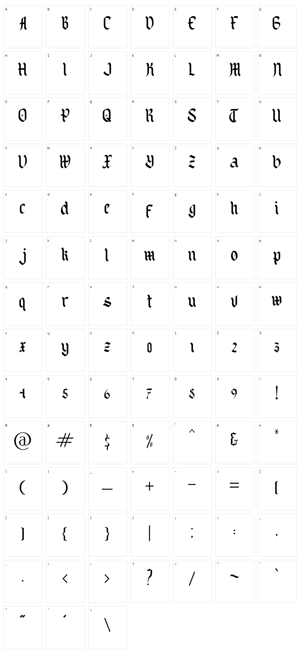 Black Spot Character Set