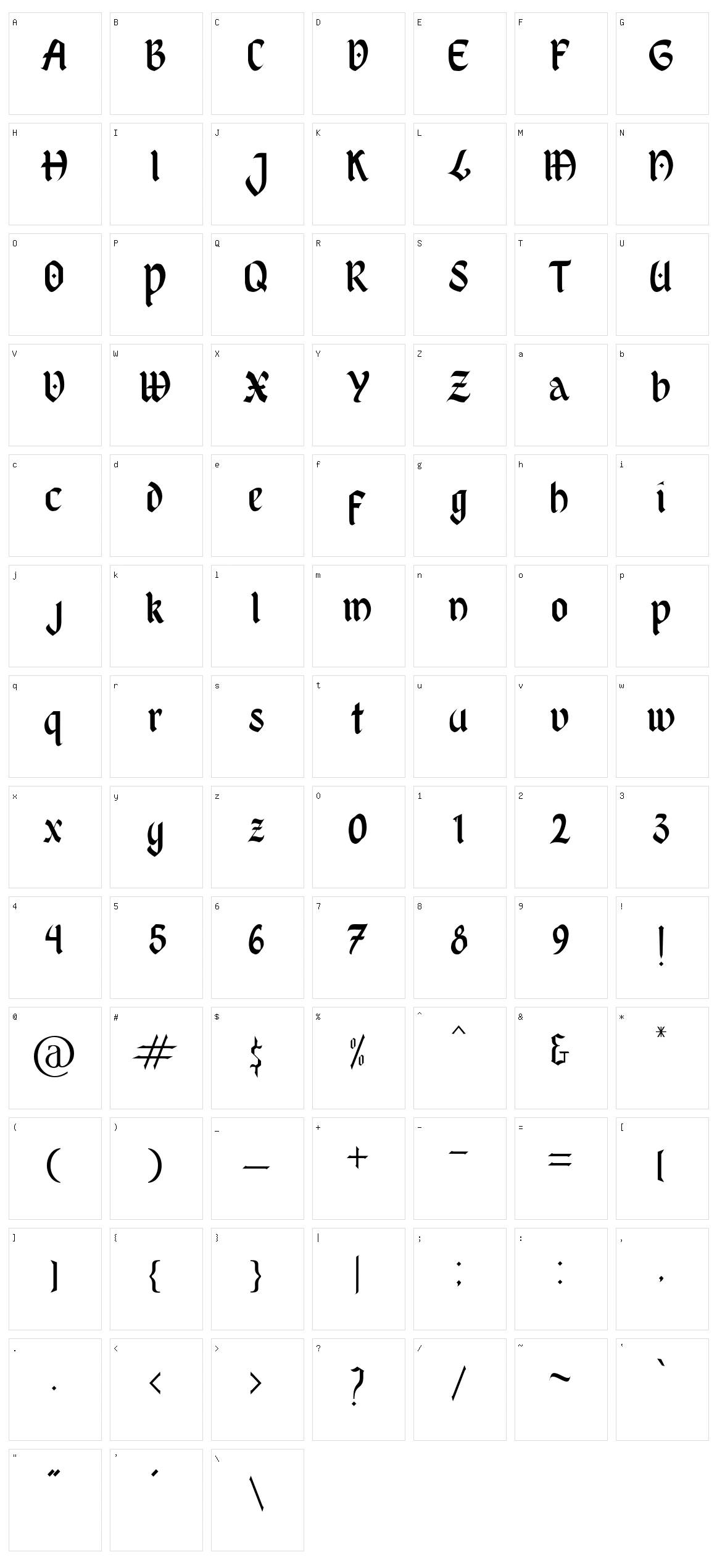 Black White Character Set