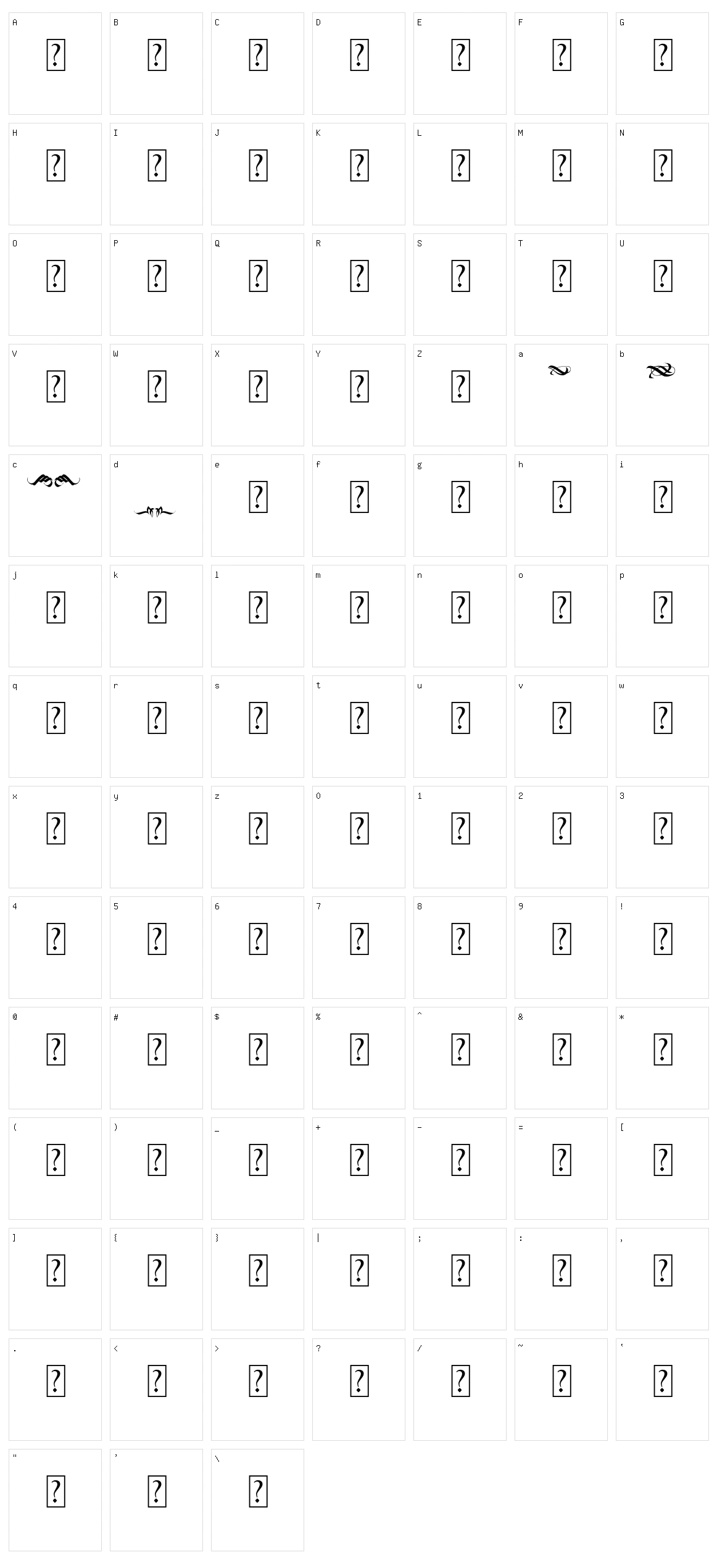 Black Wine Character Set