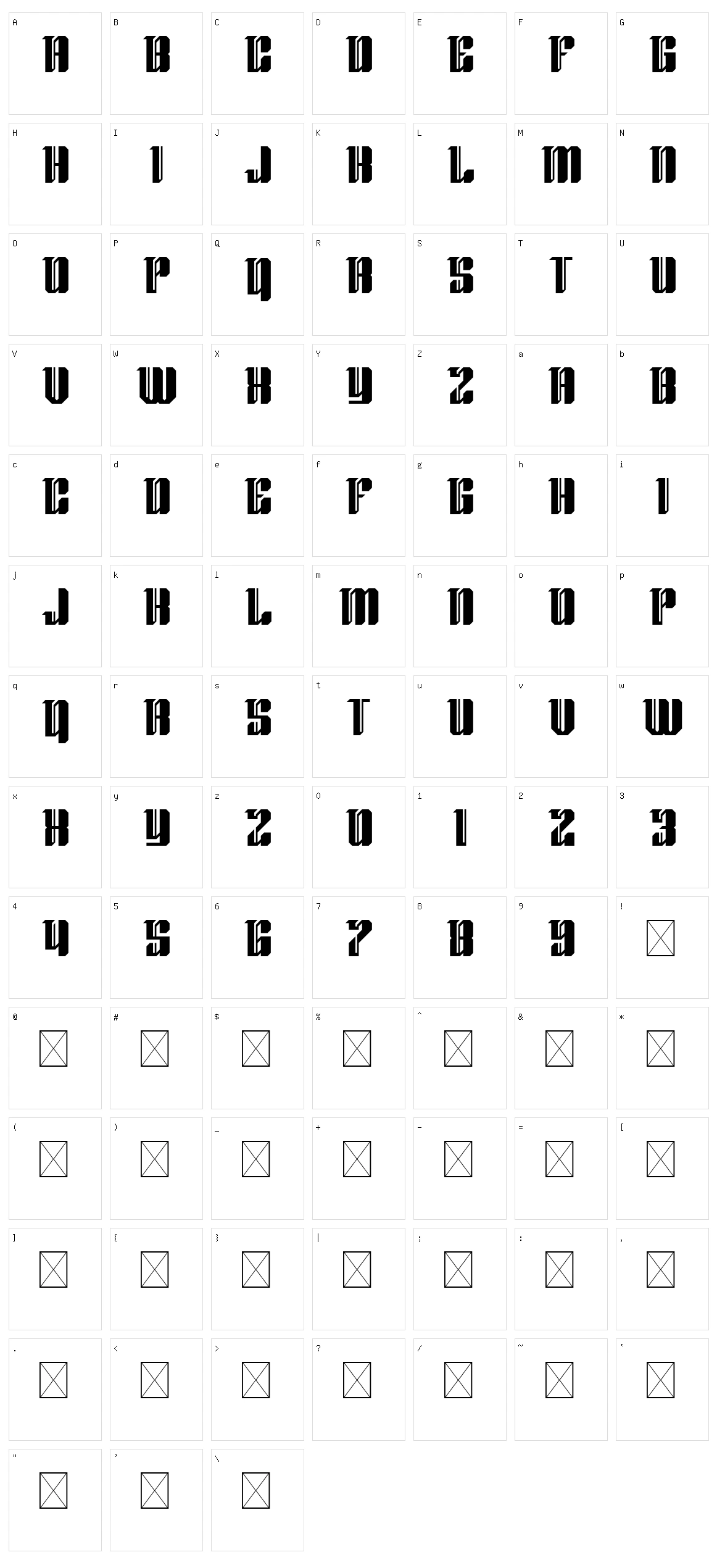 Blackletter 97 Character Set