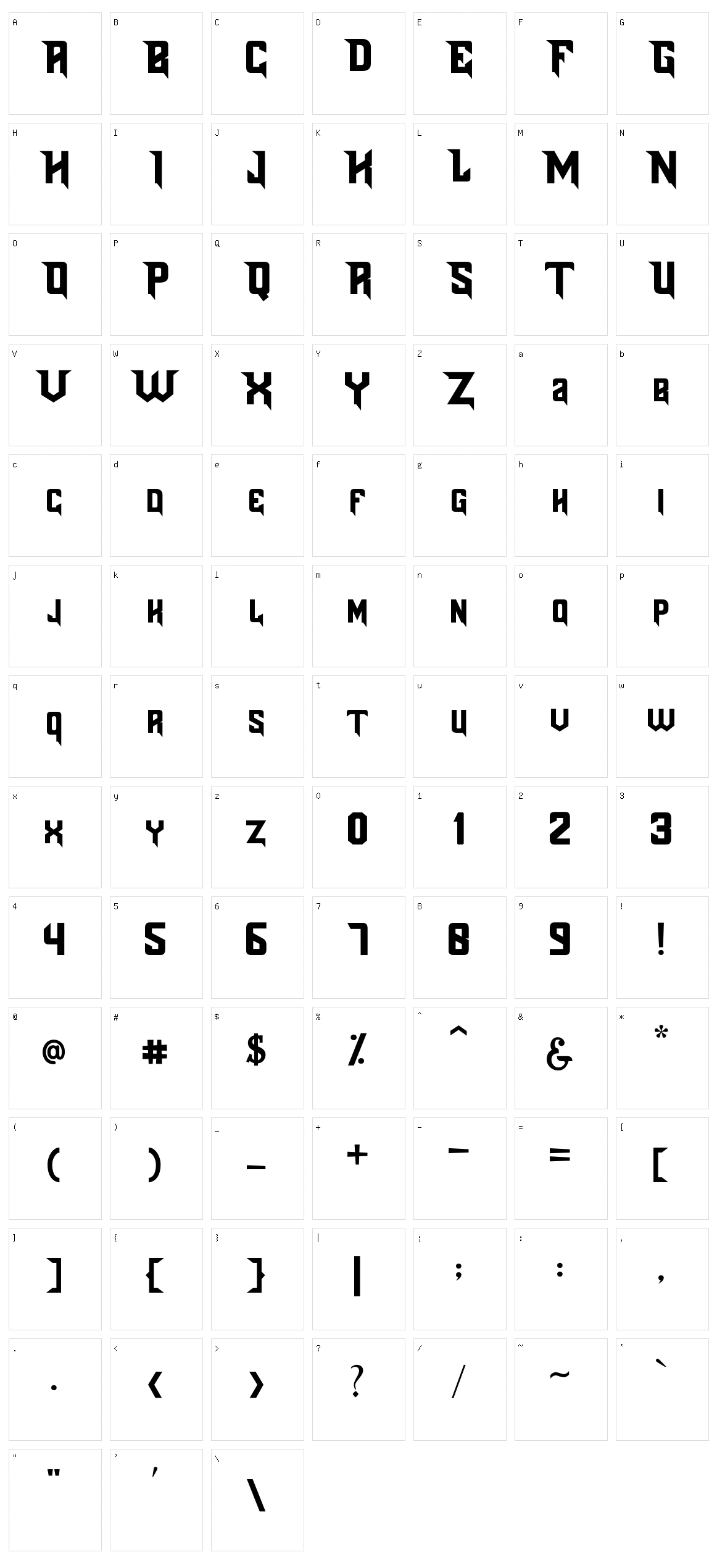 Blades Character Set