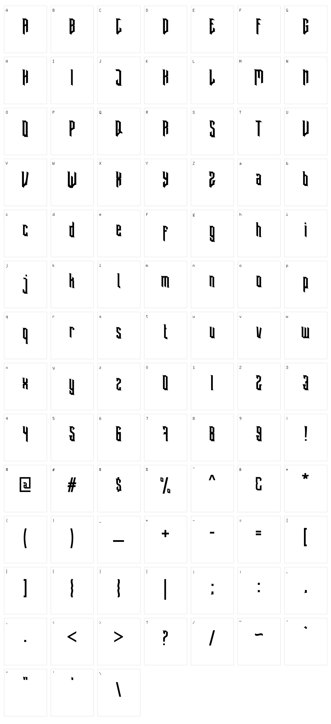 Blarks Character Set