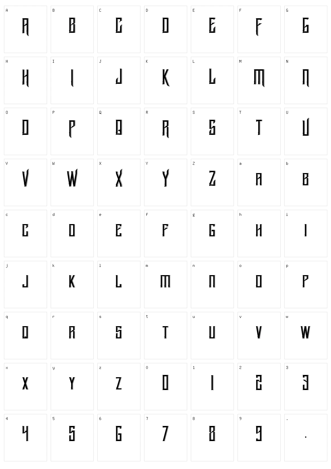 Blnker Character Set