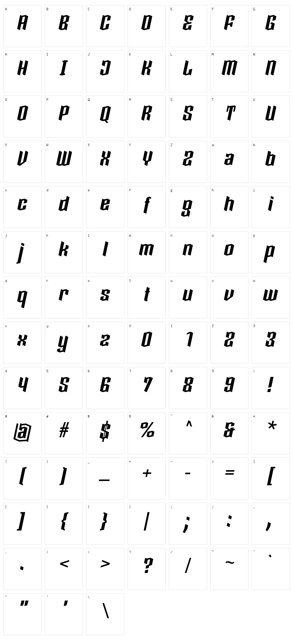 Boxise Character Set