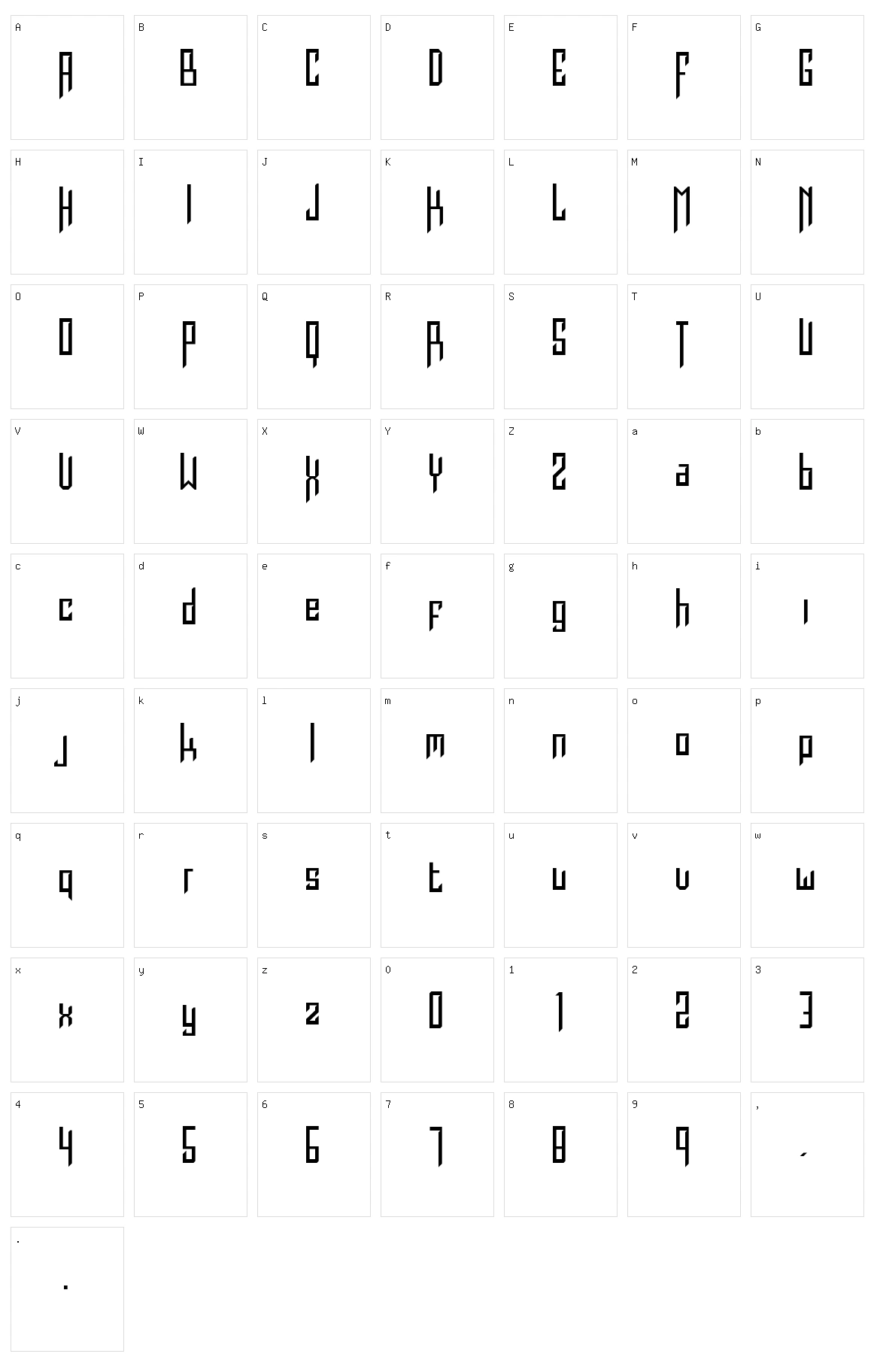 Burdeles Character Set