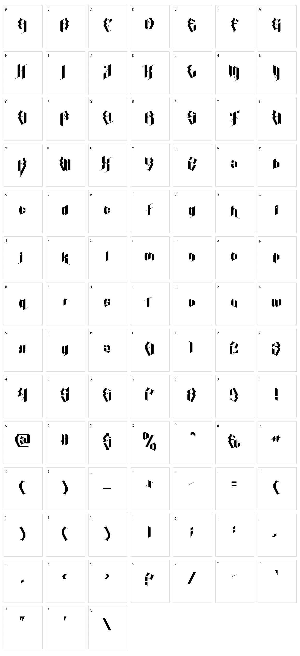 Calligraphy Aquiver Character Set