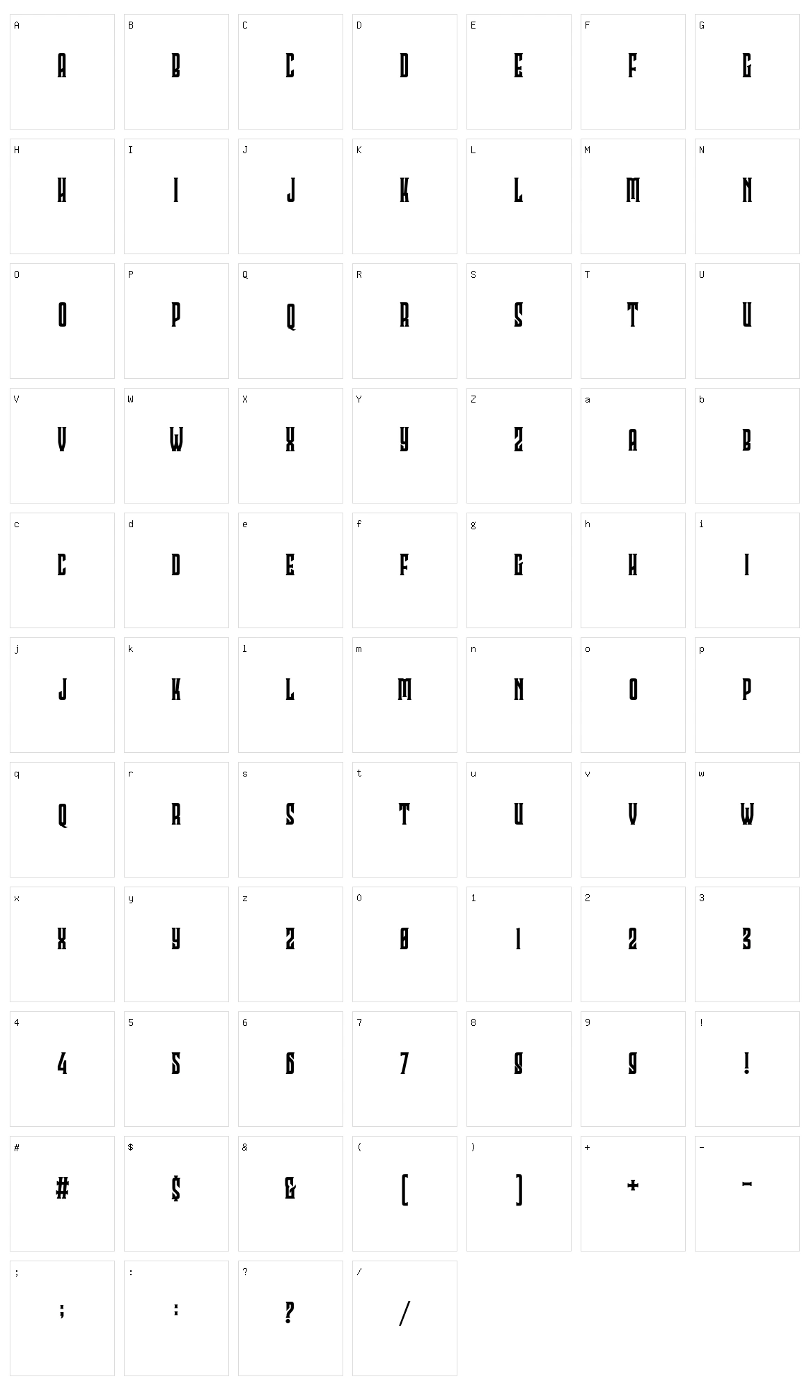 Callioca Character Set
