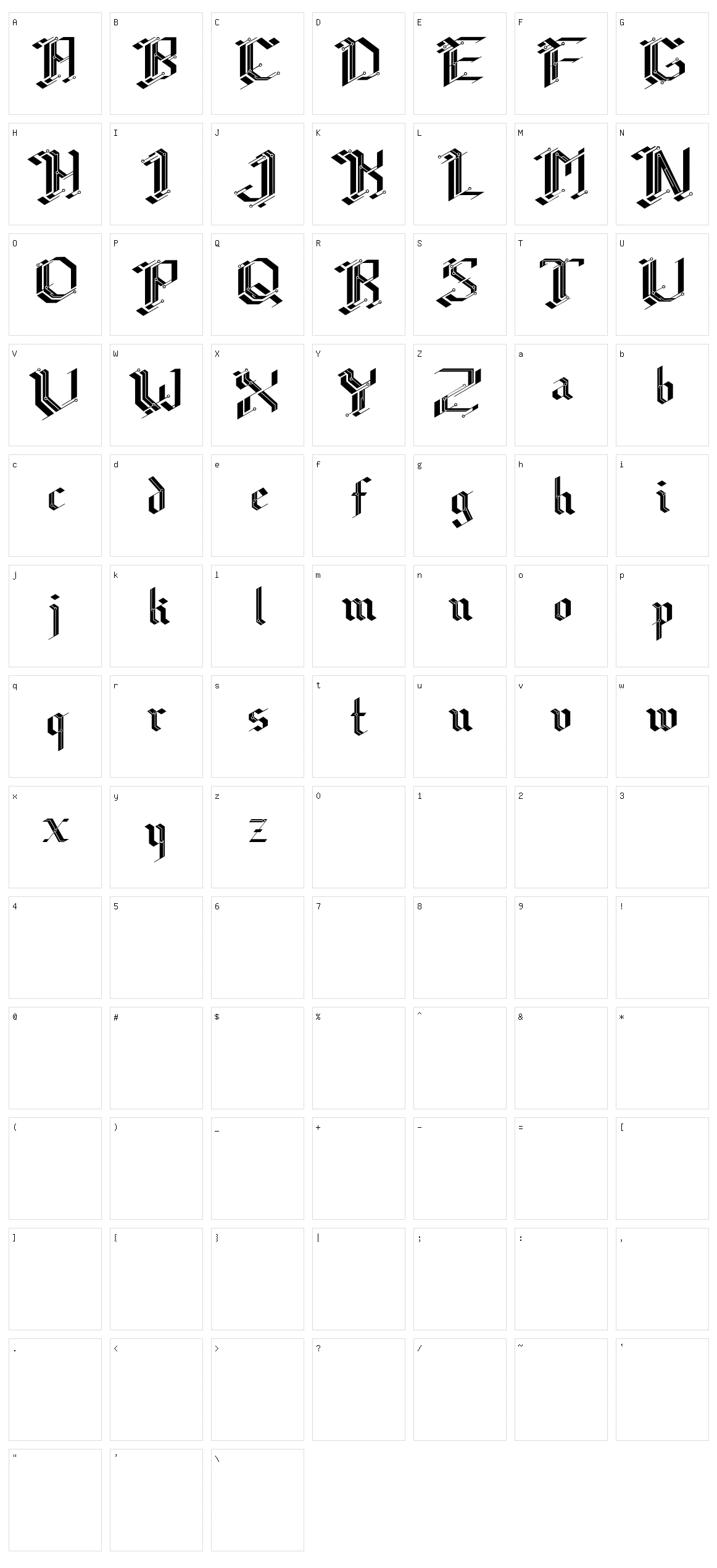 CiberGotica Character Set