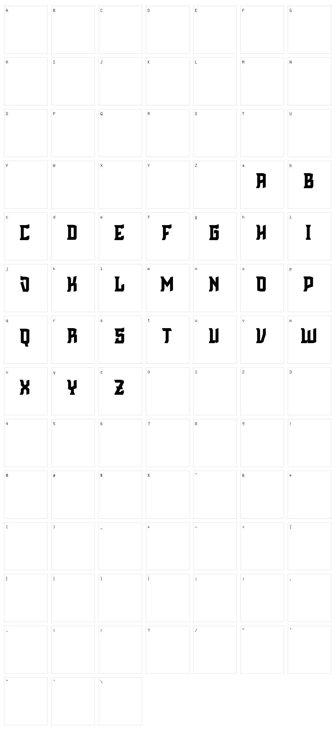 Cinematic English Character Set