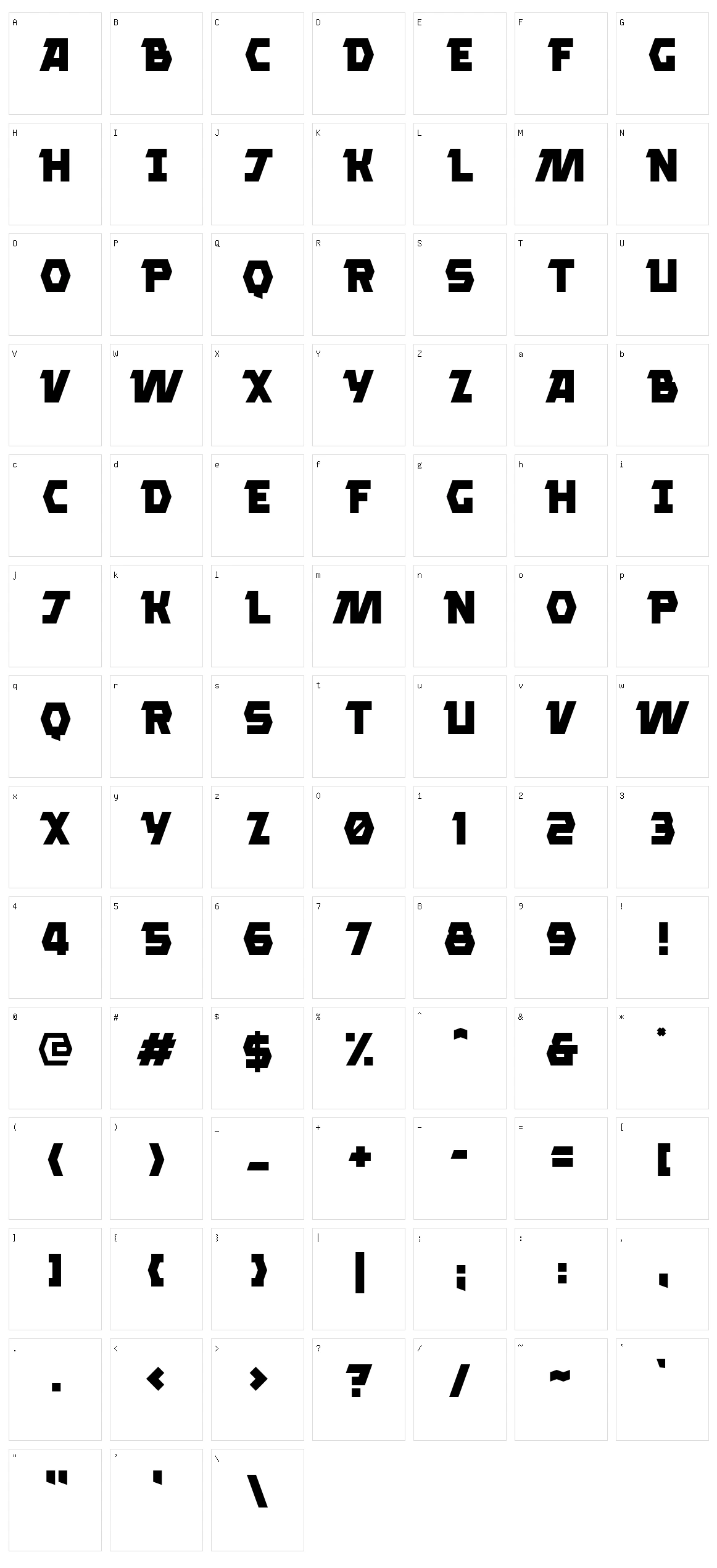 Clickuper Character Set