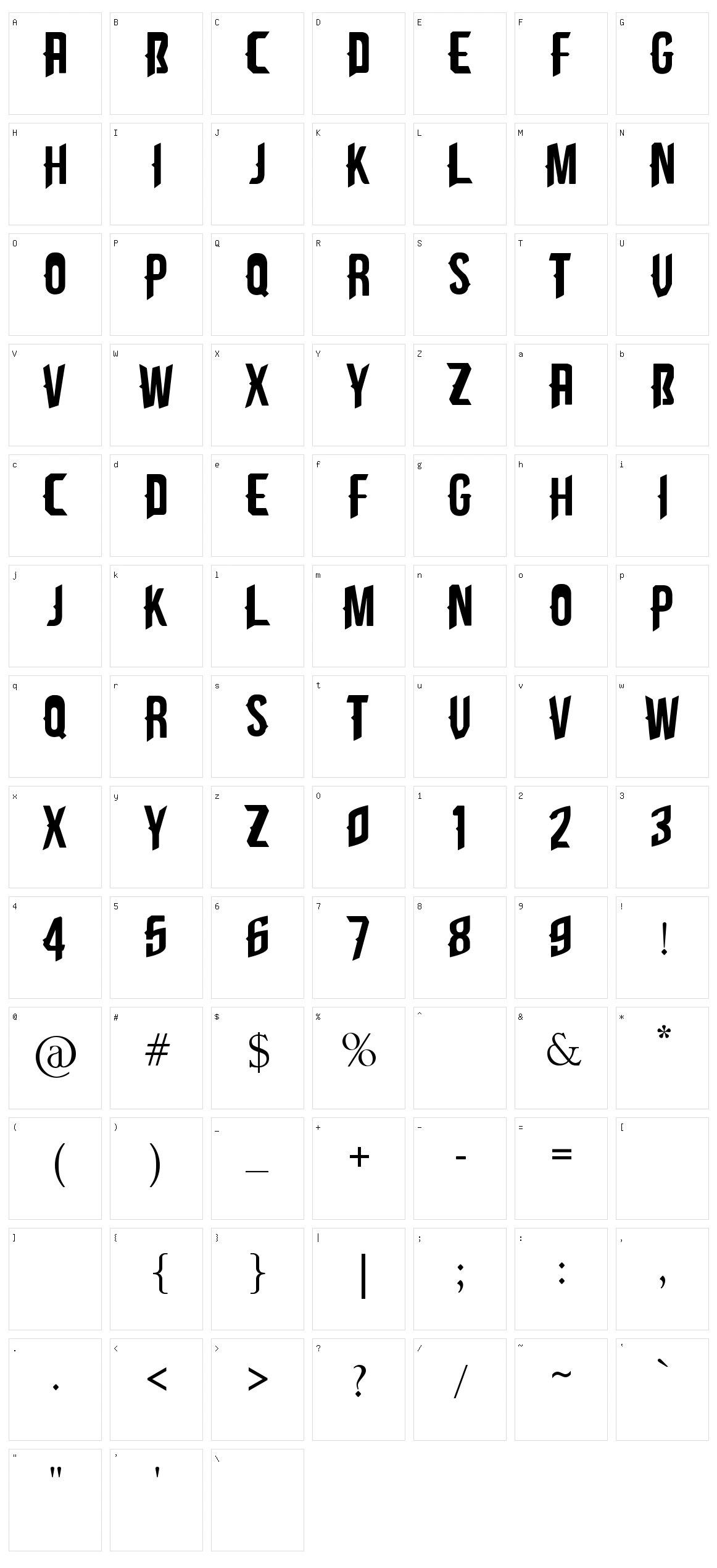 Cliff Edge Character Set