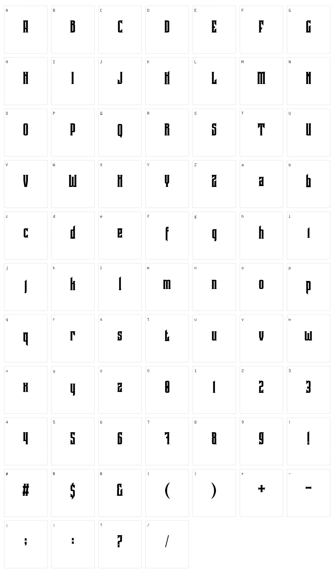 Coovico Character Set