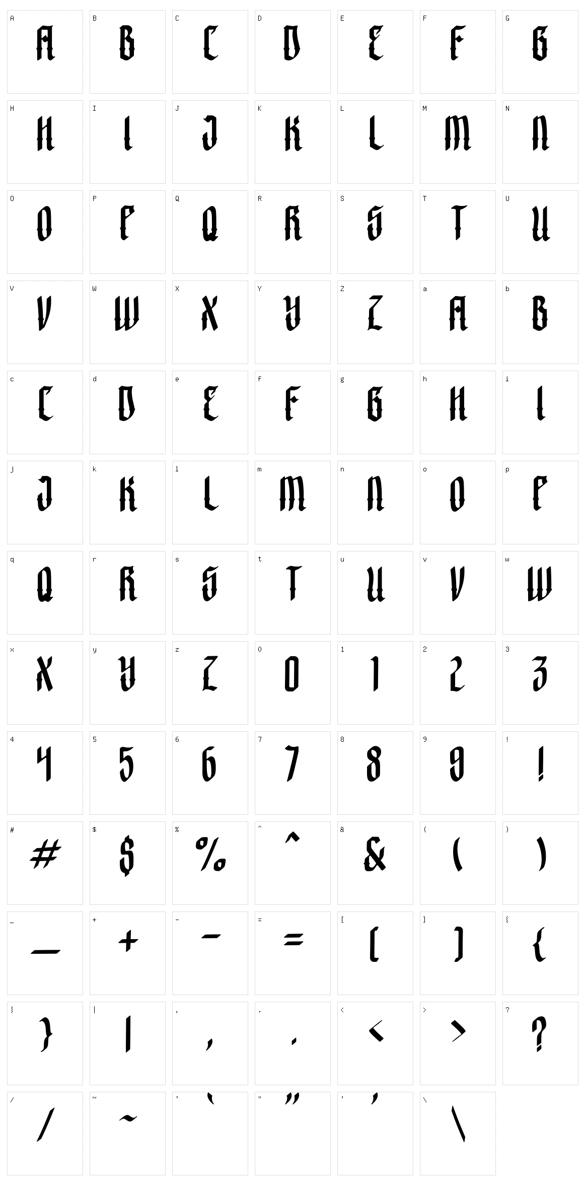 Crashburn Character Set