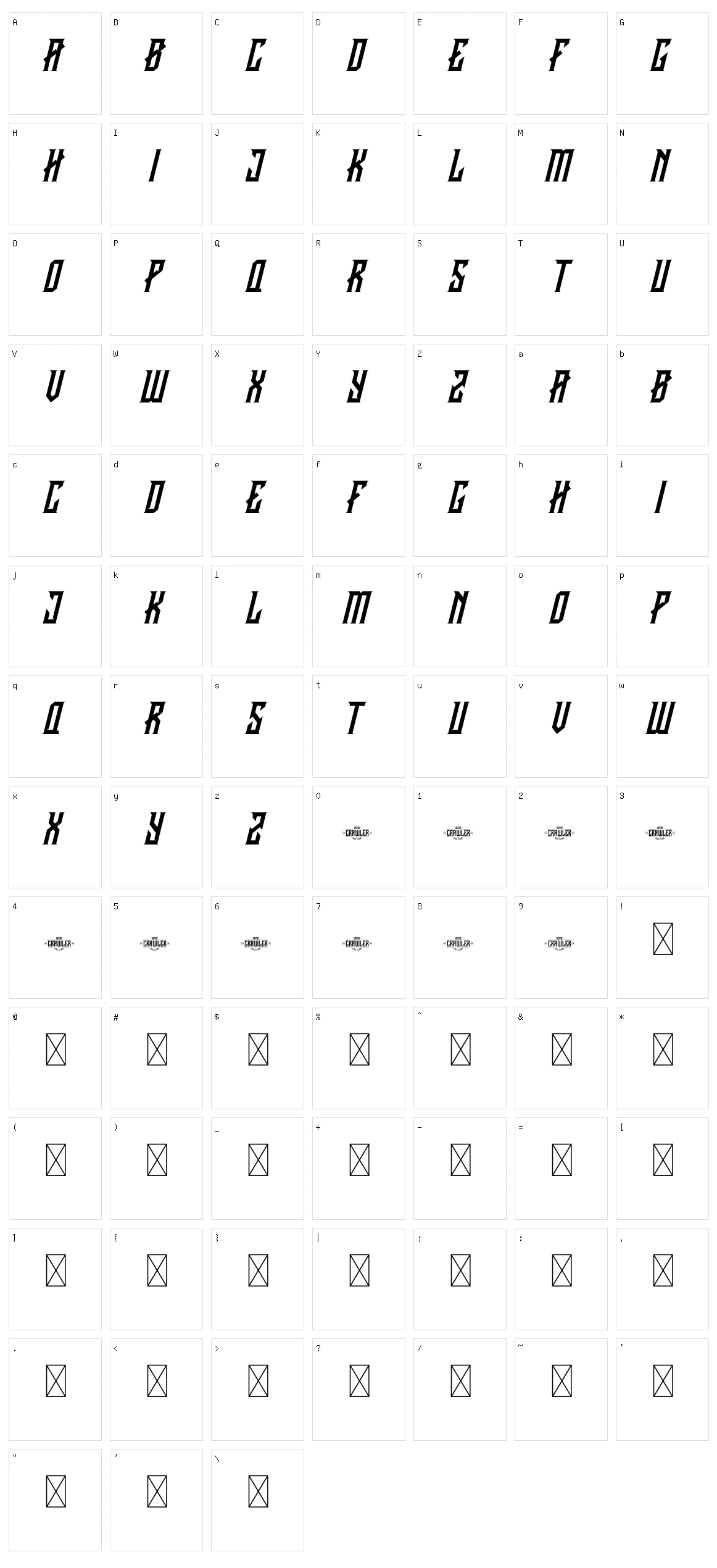 Crawler Character Set