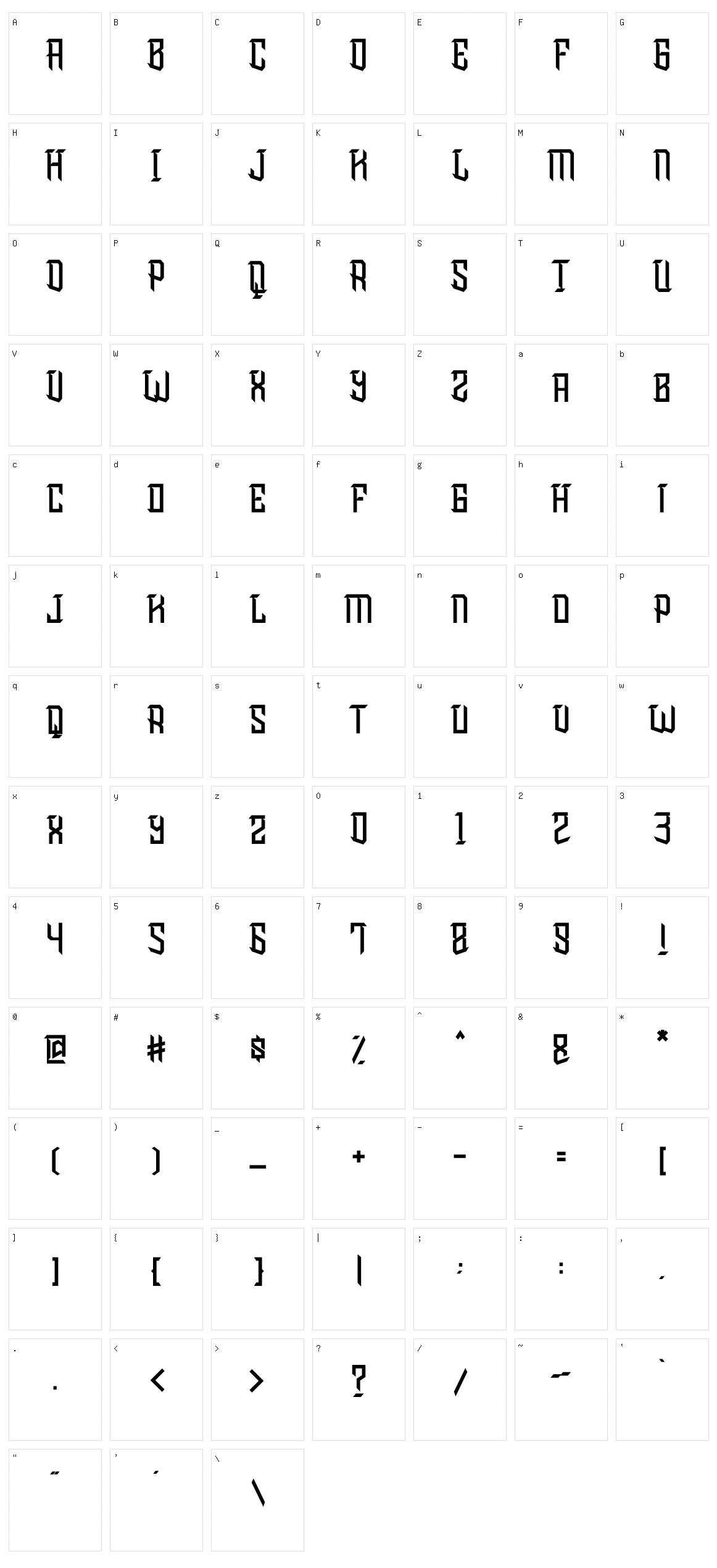 Crawless Character Set