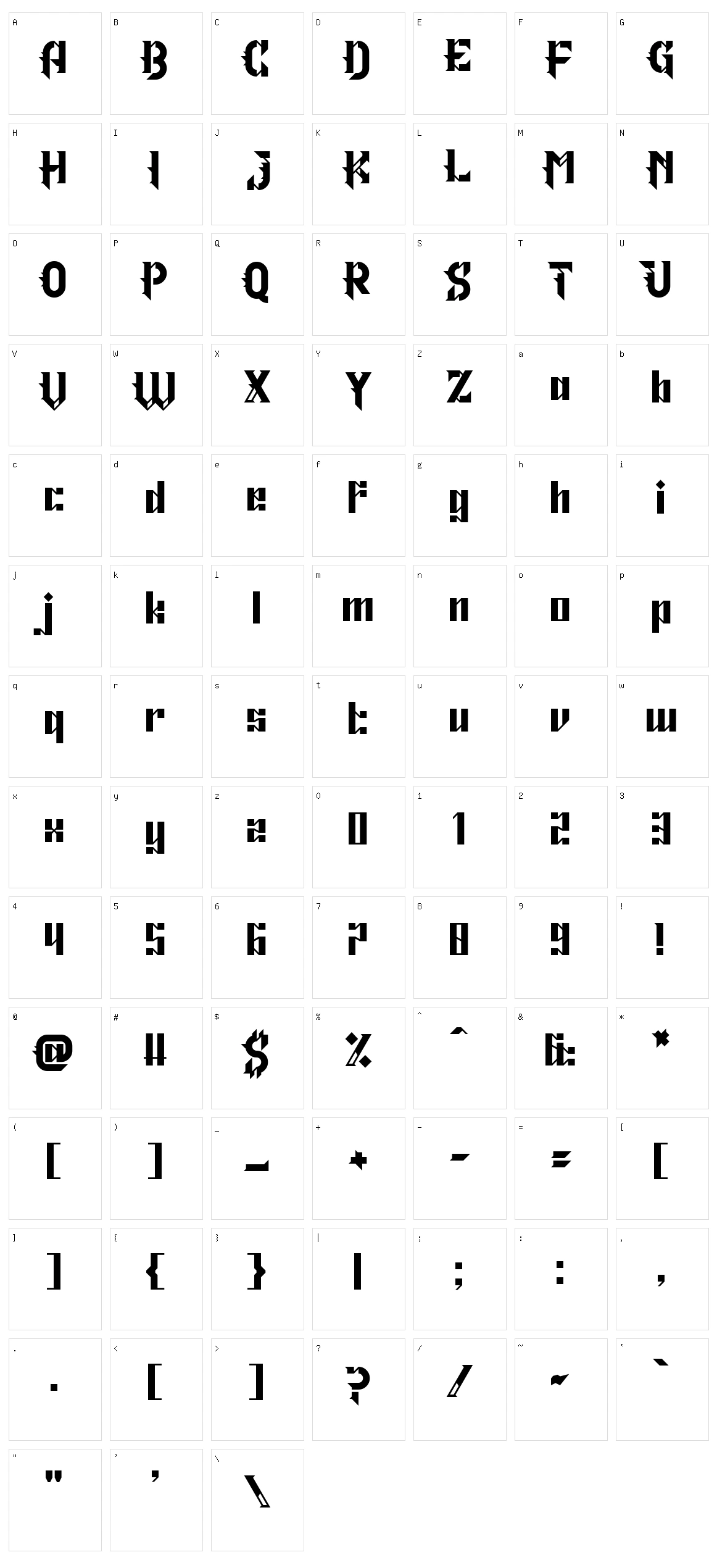 Crows Are Boring Character Set