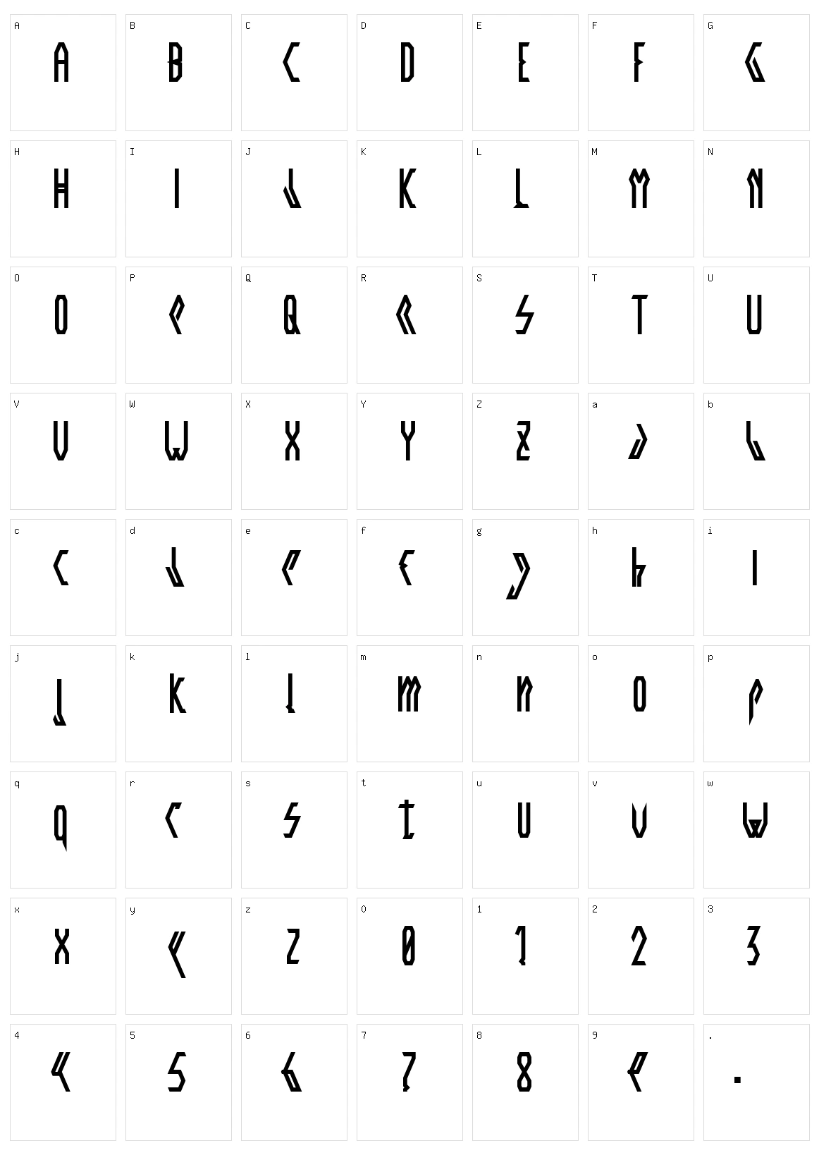 Crwell Character Set