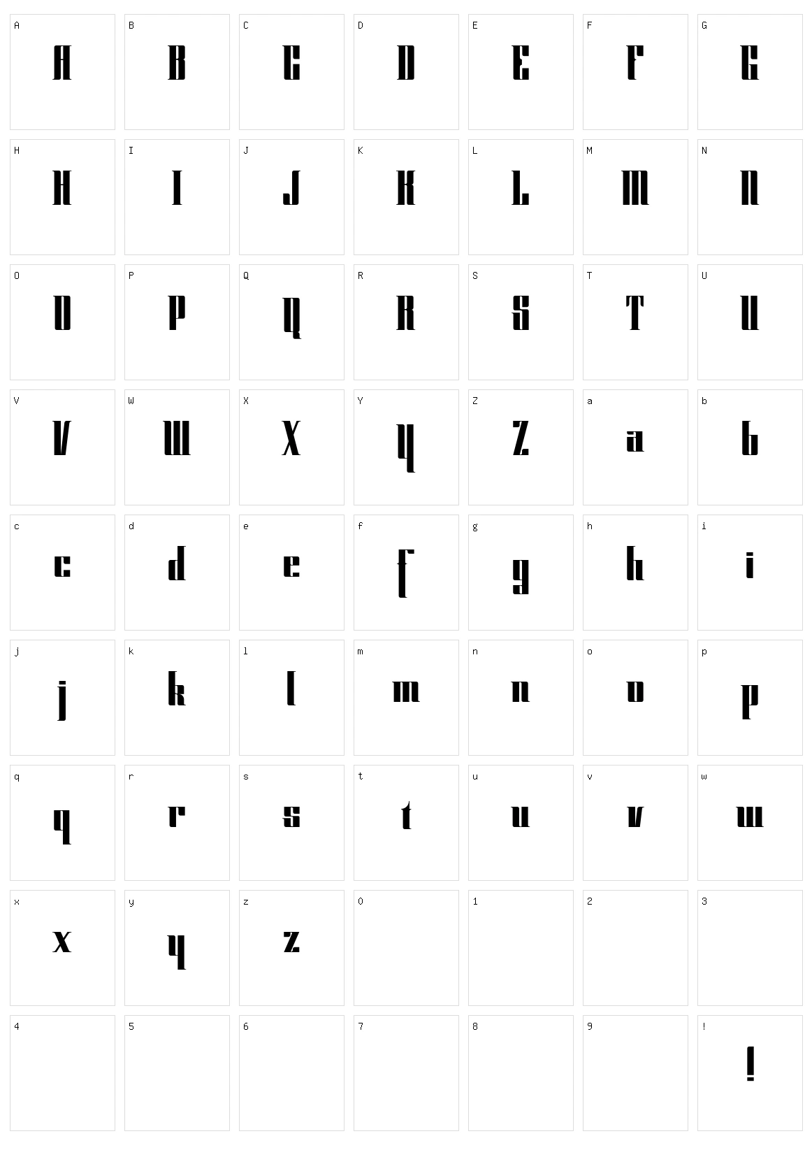 Cyber Gothic Character Set