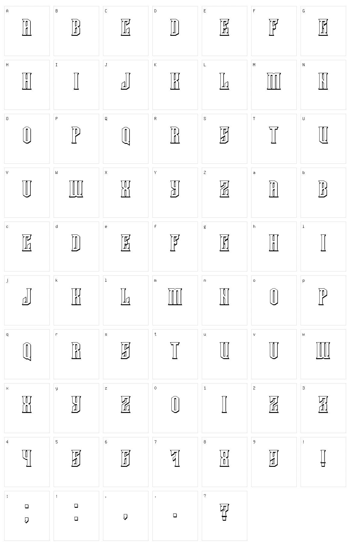 Damages Character Set