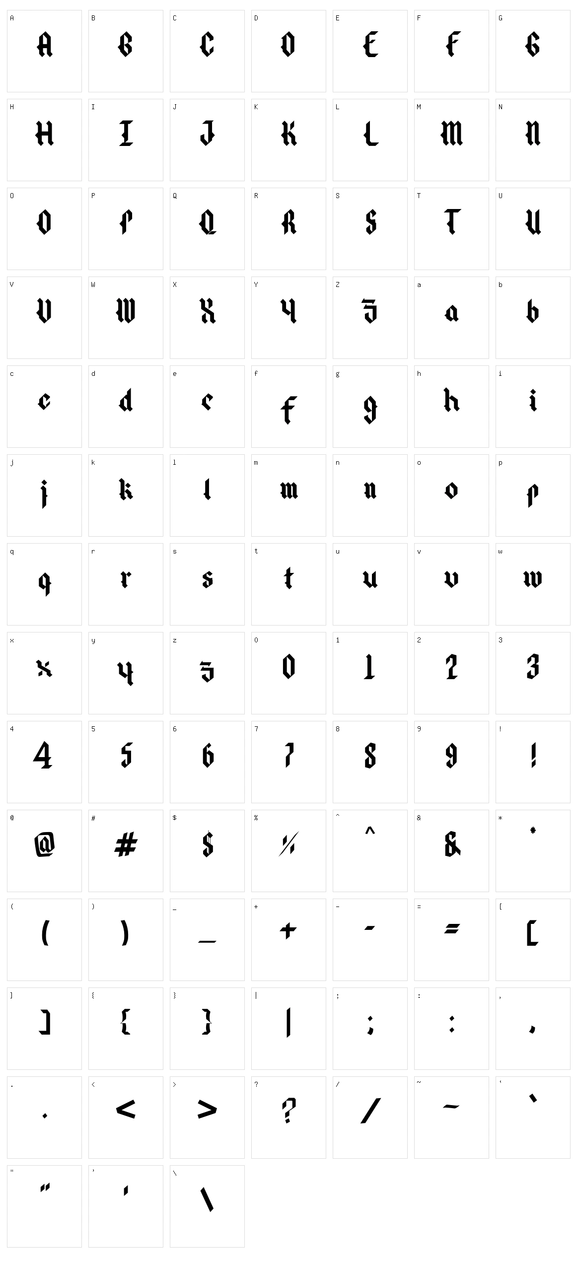 Dark Circle Character Set